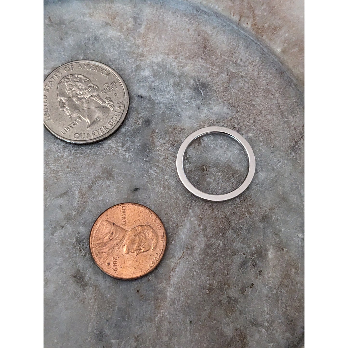 Estate 14k White Gold Simple Thin 1.5mm Flat Wedding Band Ring Size 6
