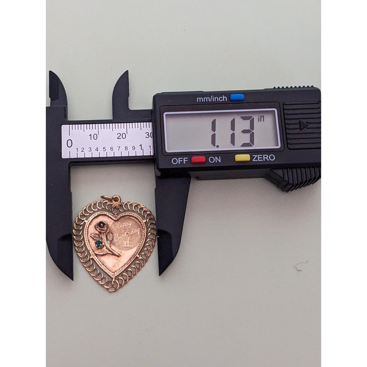 Vintage 14k Yellow Gold Jeweled "Happy Birthday" with Flower Pendant