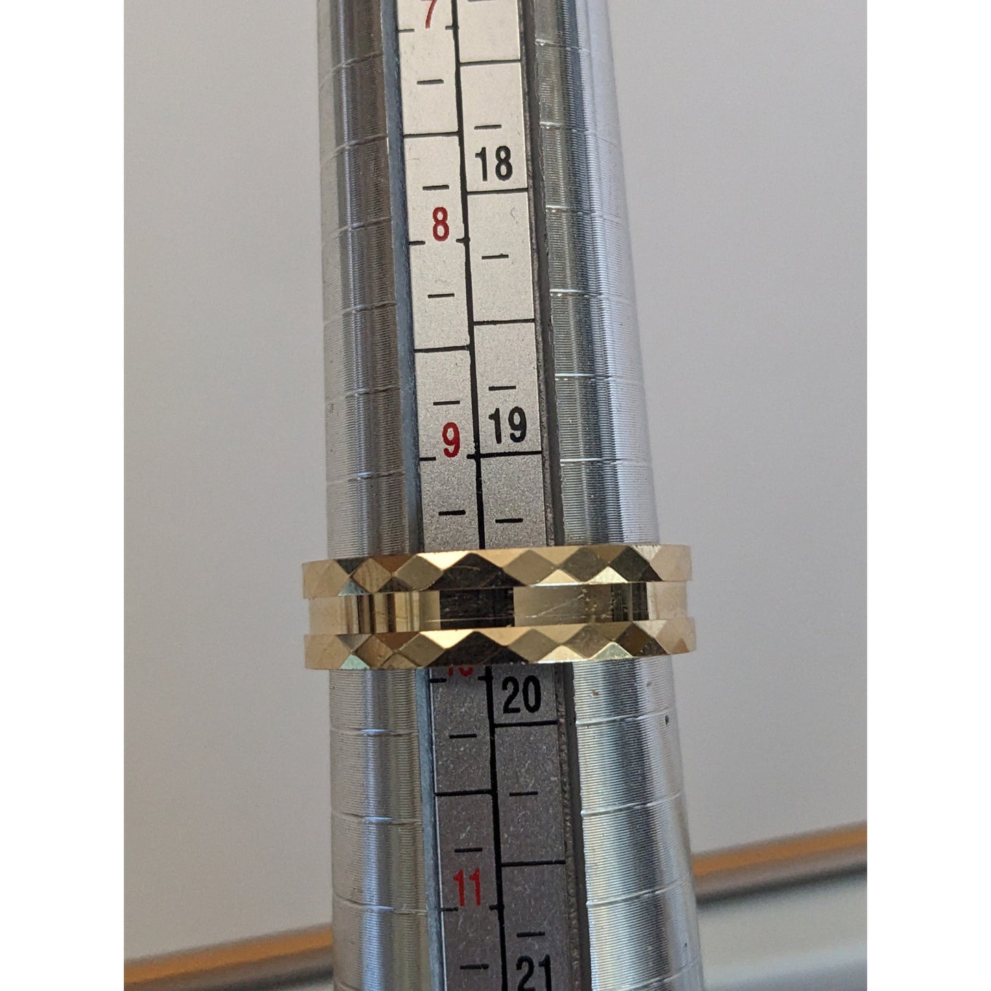 Estate 14k Yellow Gold Polished Center with Geometric Sides Ring Size 9.75