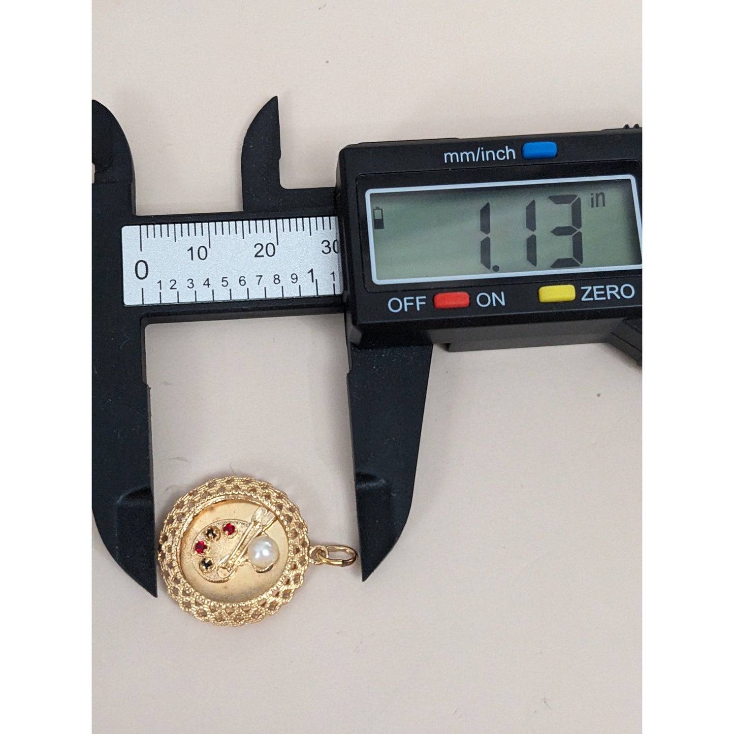 Vintage 14k Yellow Gold Art Paint Pallet Charm with Gems Pendant