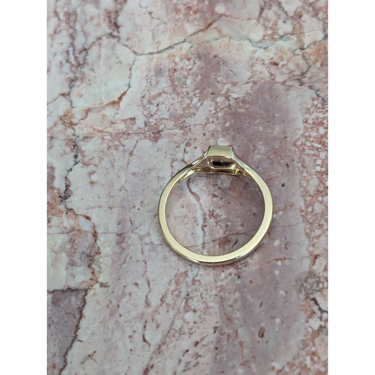 Vintage 14k Yellow Gold Blank Rectangle Signet Ring Size 7