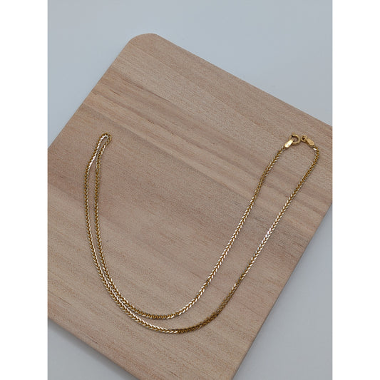 Estate 18k Yellow Gold Foxtail Mesh Chain Necklace 15.5in