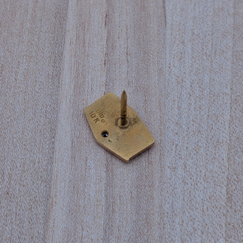 Vintage 10k Yellow Gold Mobil Oil 20 Year Service Pin with Diamond (NO BACK)