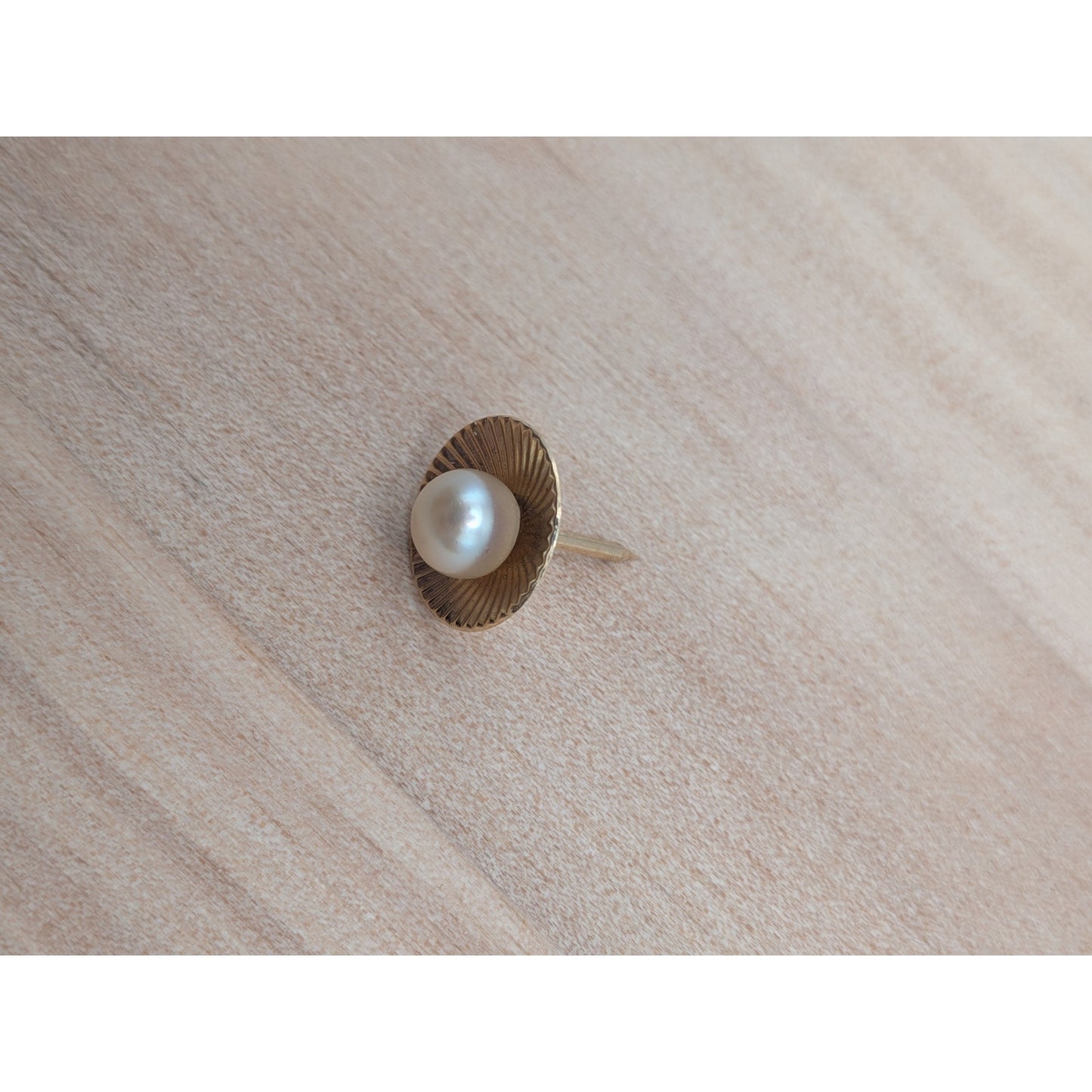 Vintage 14k Yellow Gold Pearl Sunburst Pin