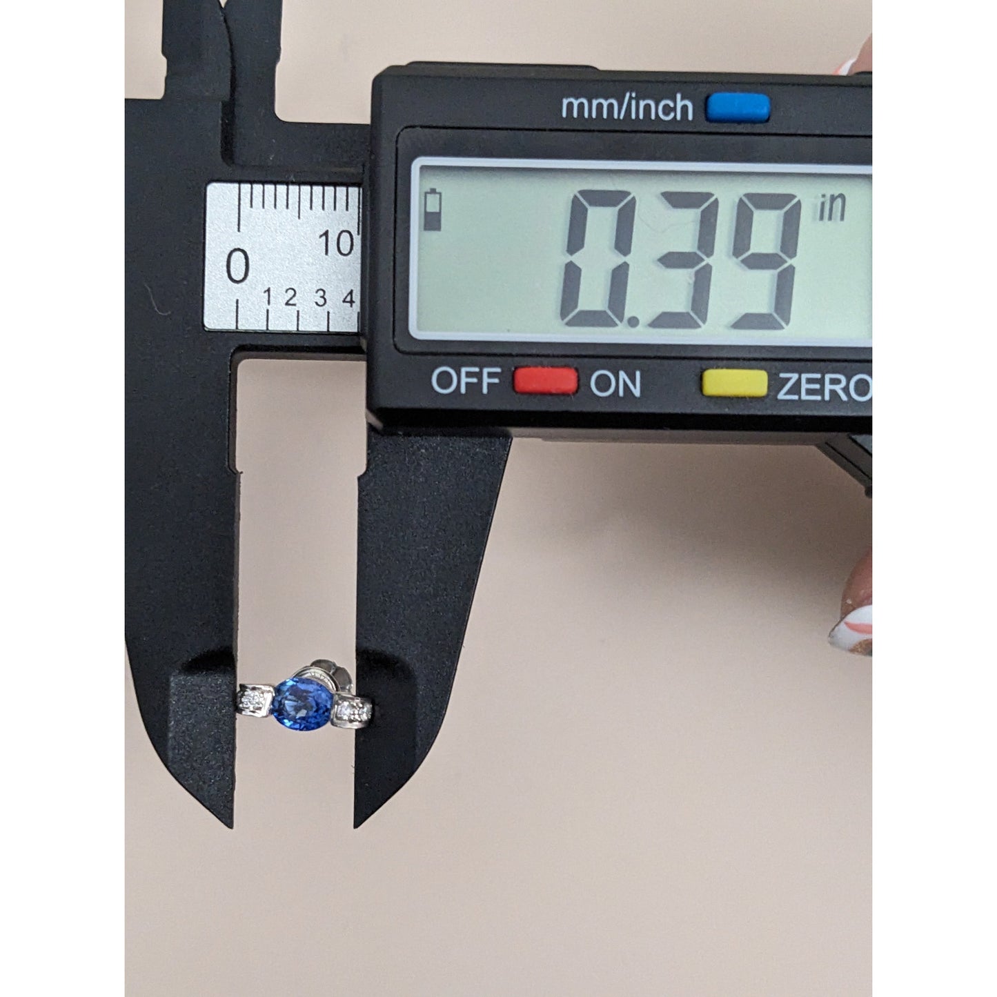 Estate 14k White Gold Screwback Earrings with Blue and White Gems