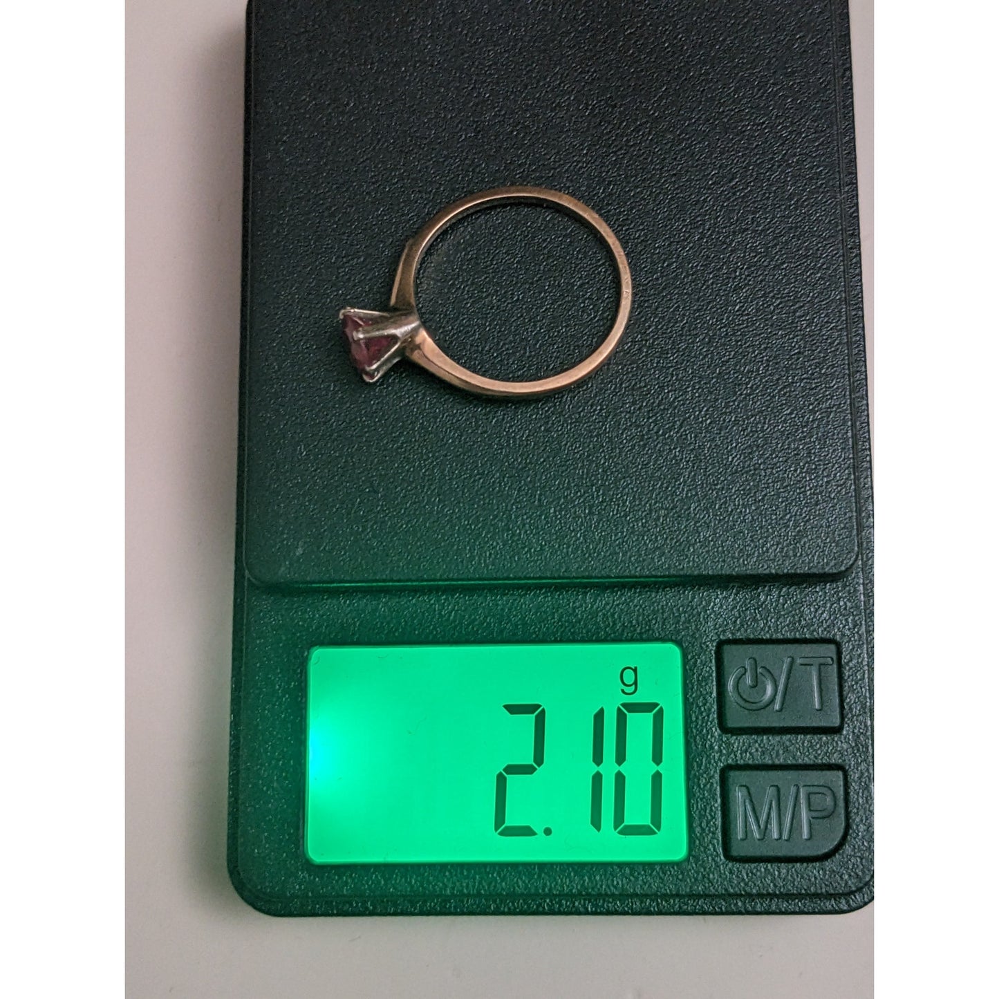 Vintage 14k Yellow Gold Bang Ring Solitaire Lab Ruby Size 6