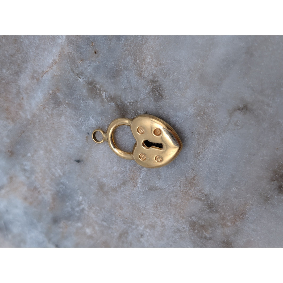 Vintage Unmarked 18k Solid Gold 3D Heart Padlock Charm