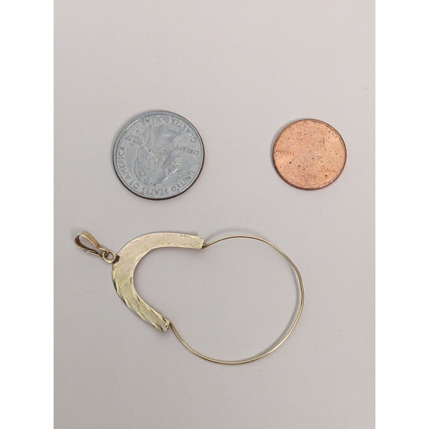 Vintage 14k Yellow Gold House Shoe Charm Holder Pendant