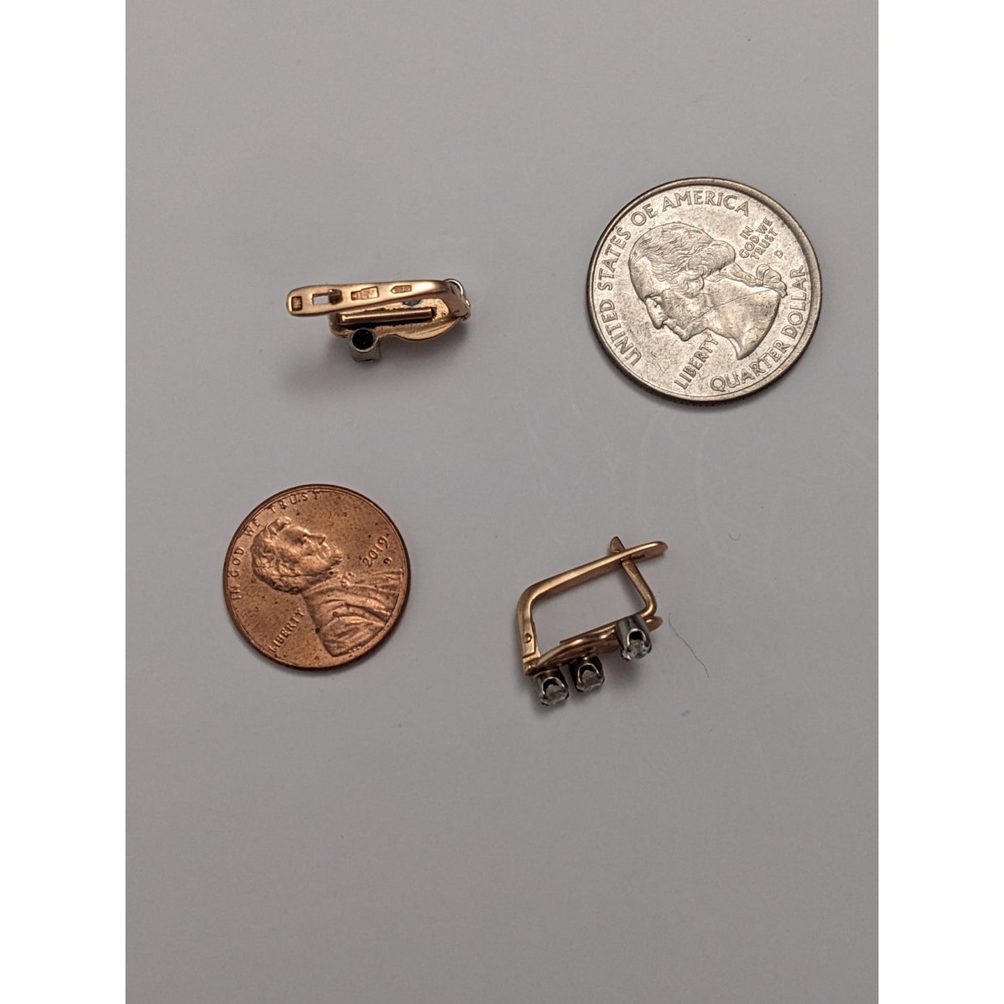 Vintage 1980s 14k Gold With Accent Stones Earrings