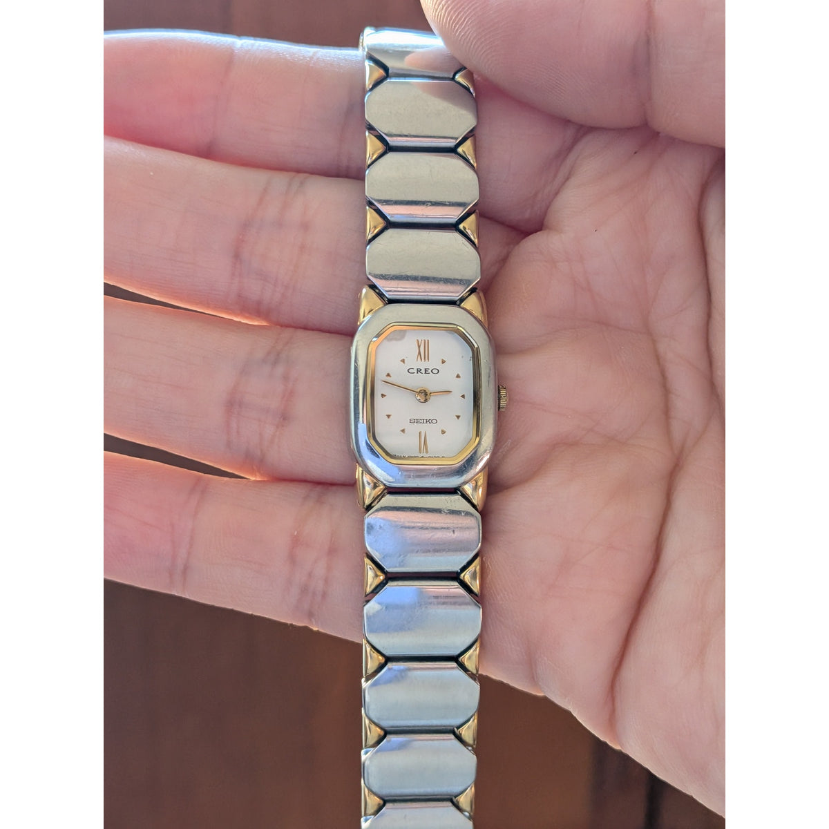 Vintage 1980s Seiko Creo 4N20-5022 Two Tone Quartz Watch Working