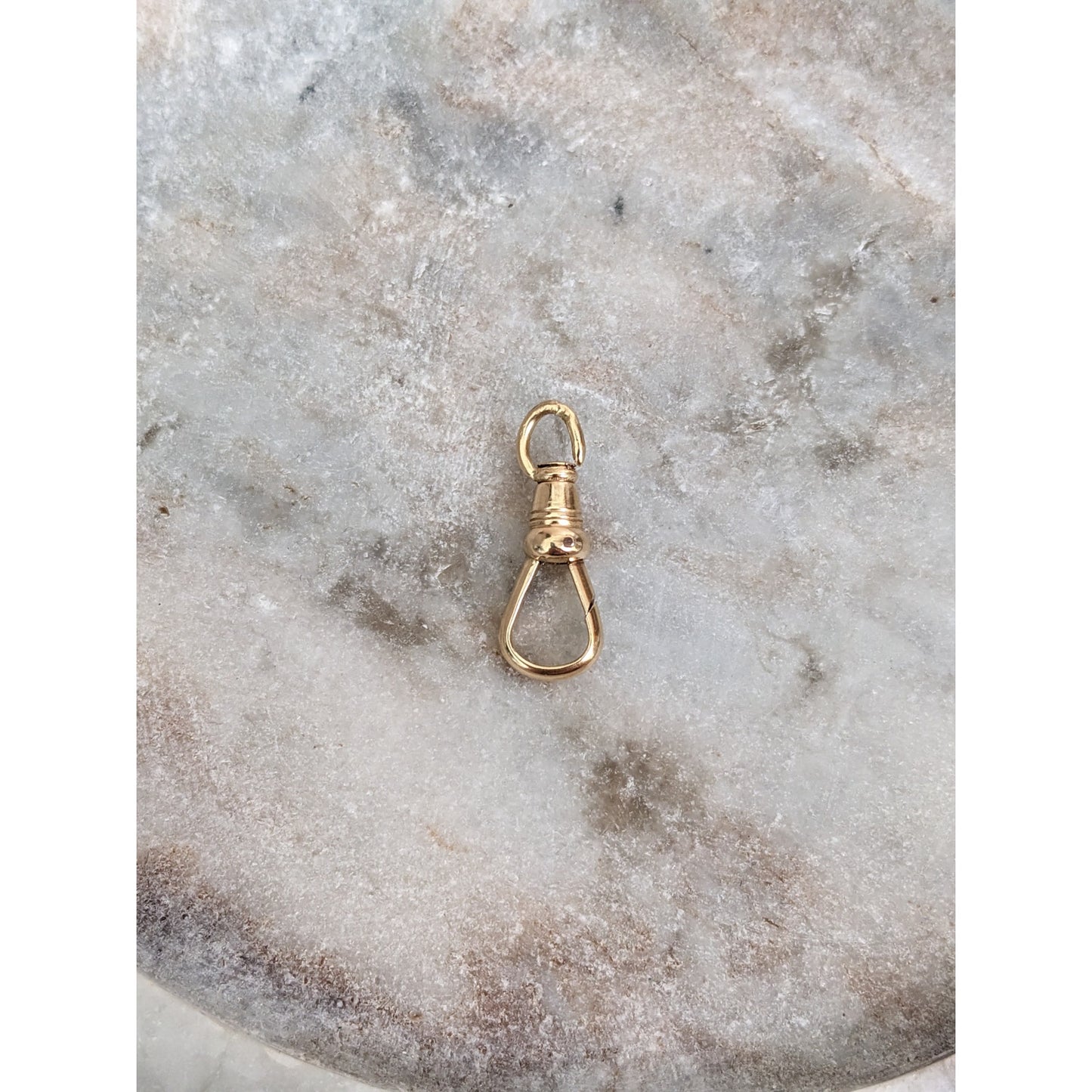 Very Old Victorian 14k Yellow Gold Swivel Dog Clip Clasp