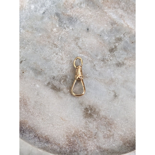 Very Old Victorian 14k Yellow Gold Swivel Dog Clip Clasp