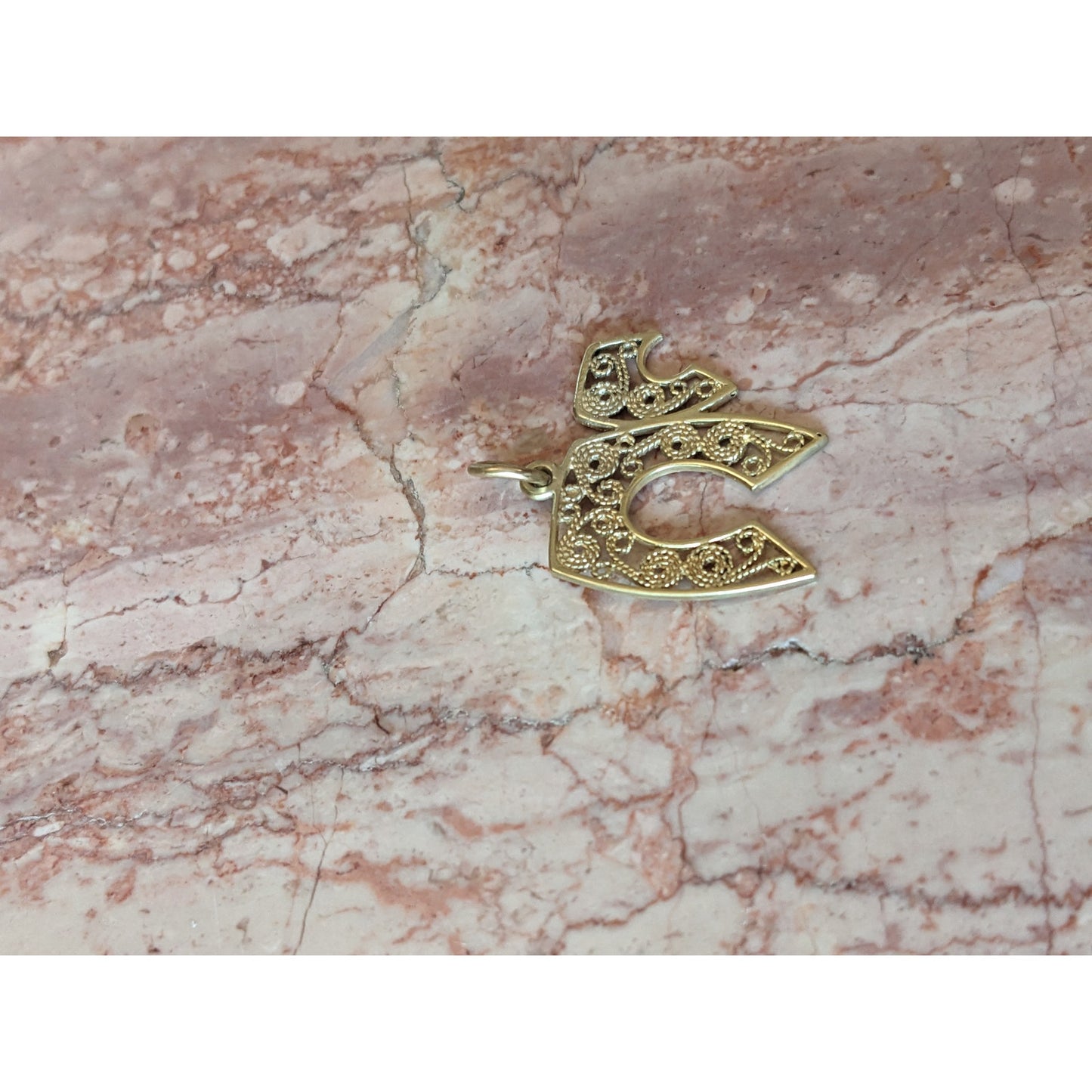 Estate Unmarked 14k Yellow Gold Chai Life Pendant Charm