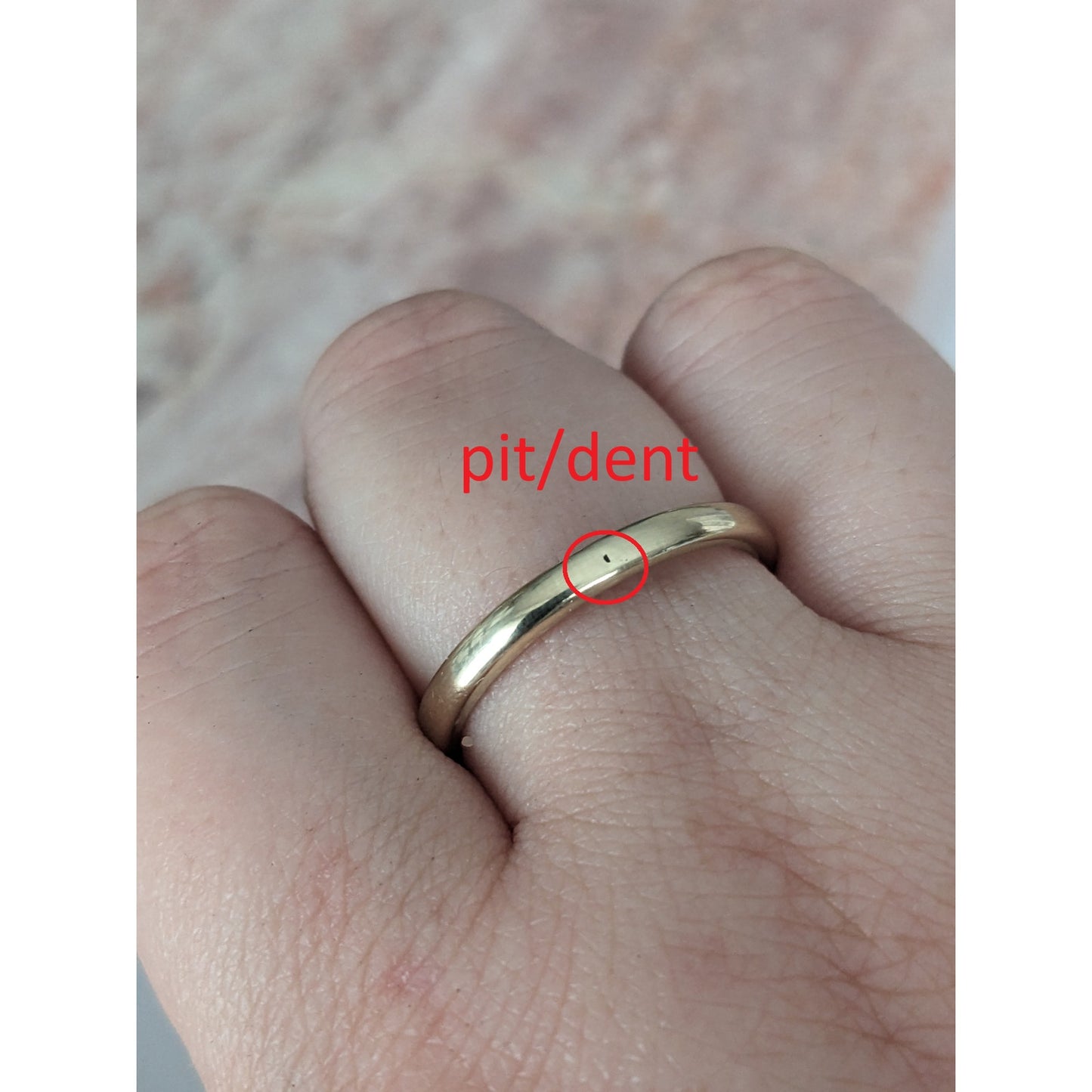 FLAW Estate 14k Yellow Gold Simple Rounded 2.5mm Think Band Ring Size 9.5