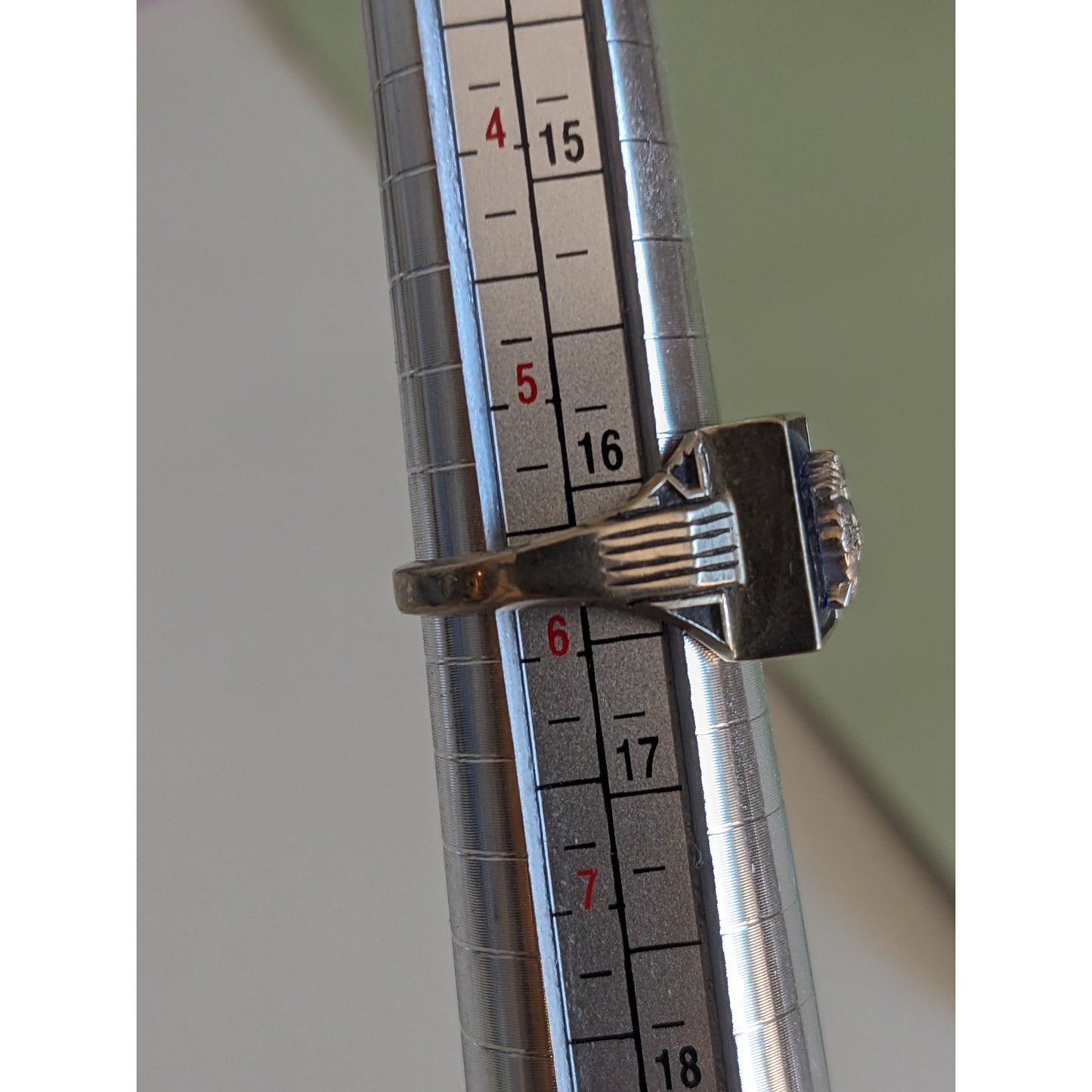 Vintage 10k White Gold Herff Jones Sacred Heart Signet Ring Size 5.75