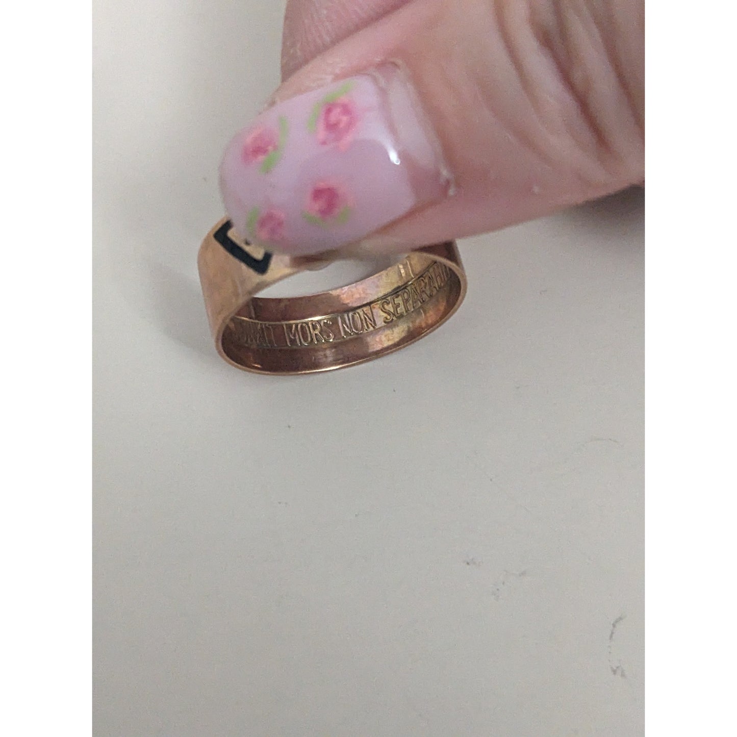 Vintage 10k Rose Gold 14th Degree Scottish Rite Masonic Ring Latin Motto Size 11