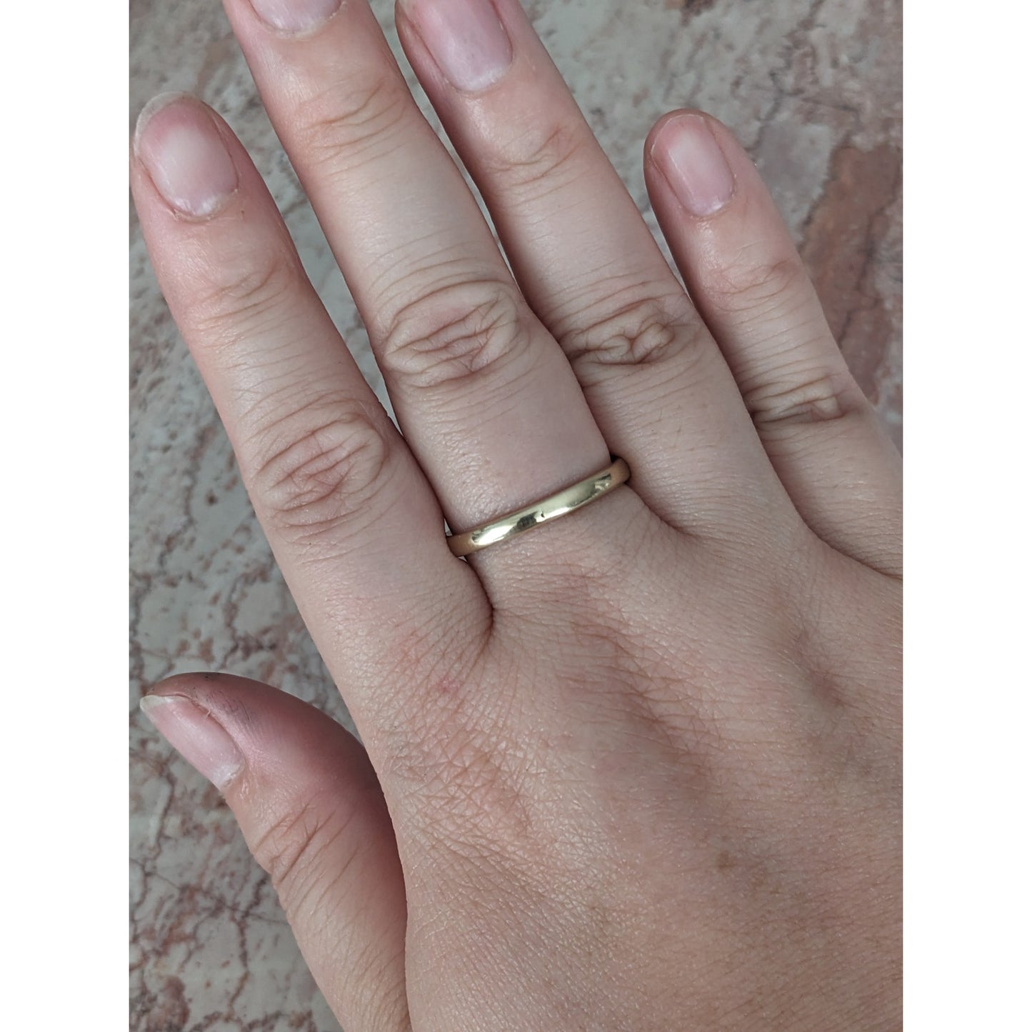FLAW Estate 14k Yellow Gold Simple Rounded 2.5mm Think Band Ring Size 9.5