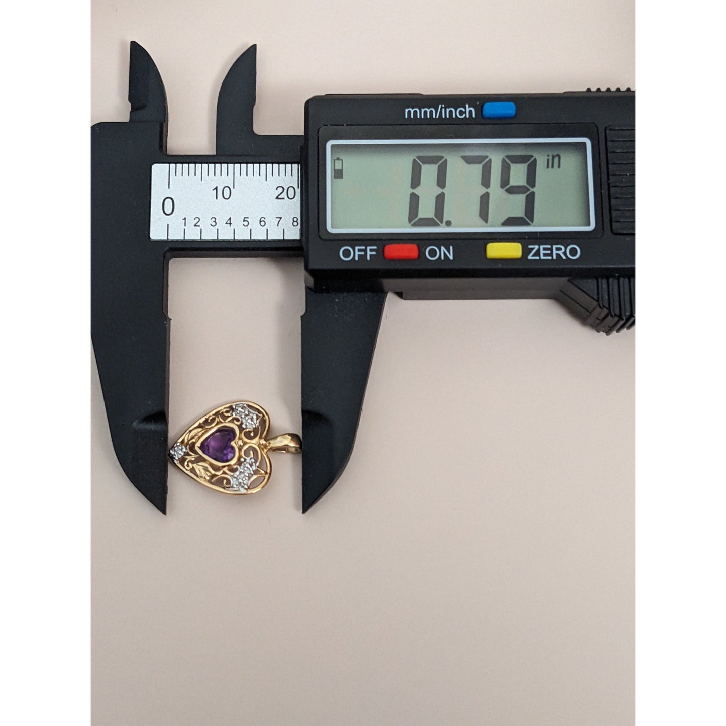 Estate 10k Yellow and White Gold with Filigree Design Heart Pendant