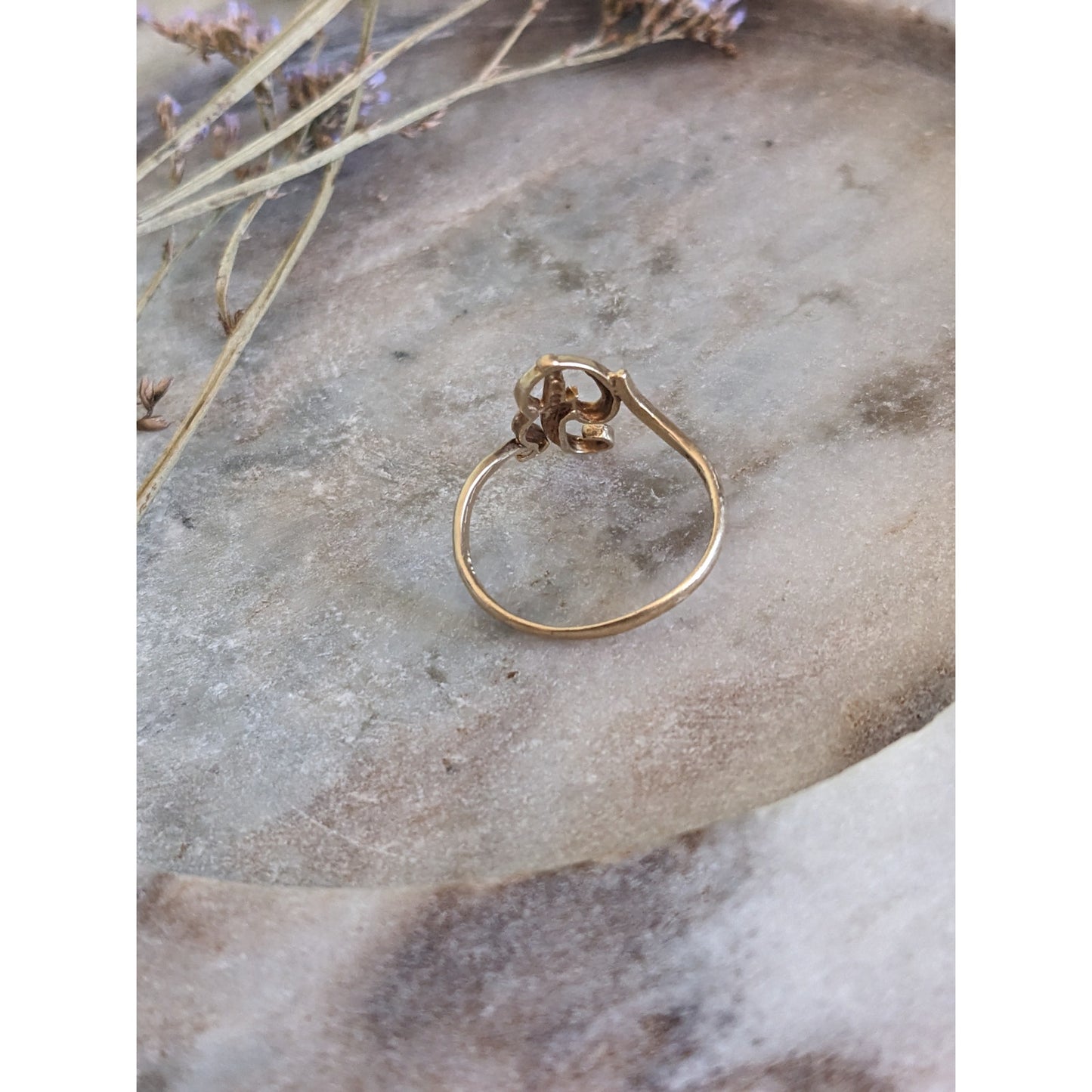 Vintage 10k Yellow Gold "B" Monogram Cursive Letter Ring Size 7.75