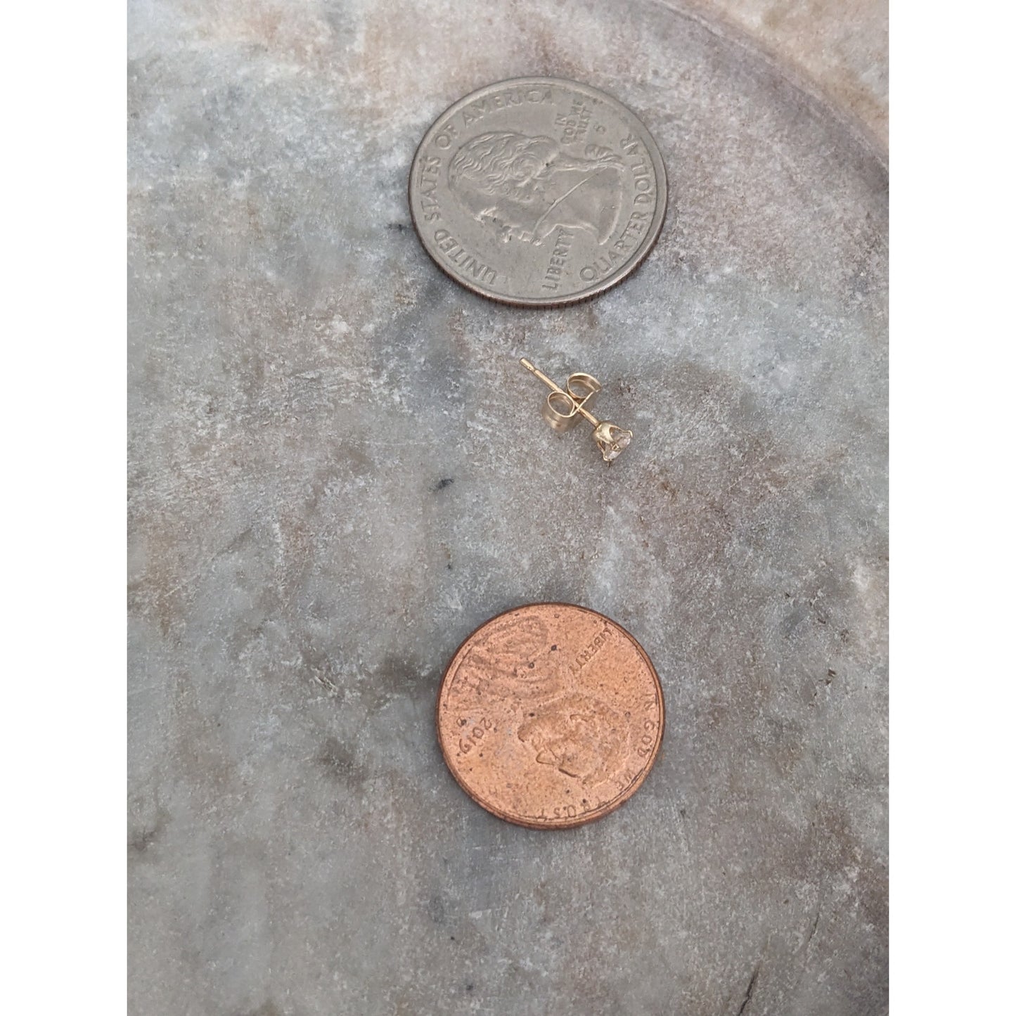 Estate 14k Gold Single Piece Tiny Dainty Diamond Stud Earring ONE PIECE ONLY