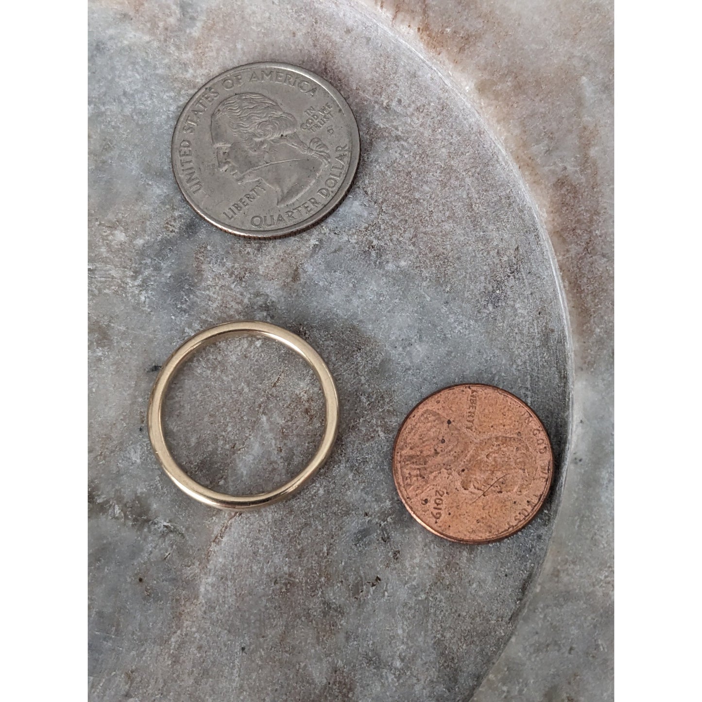 FLAW Estate 14k Yellow Gold Simple Rounded 2.5mm Think Band Ring Size 9.5