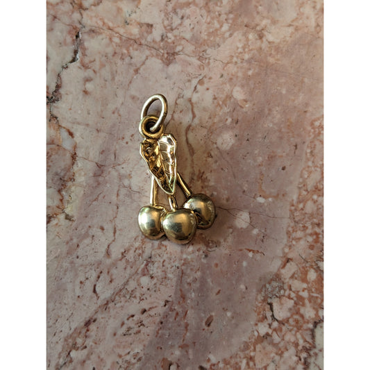Vintage 14k Yellow Gold Door County Cherry Fruit Charm or Pendant
