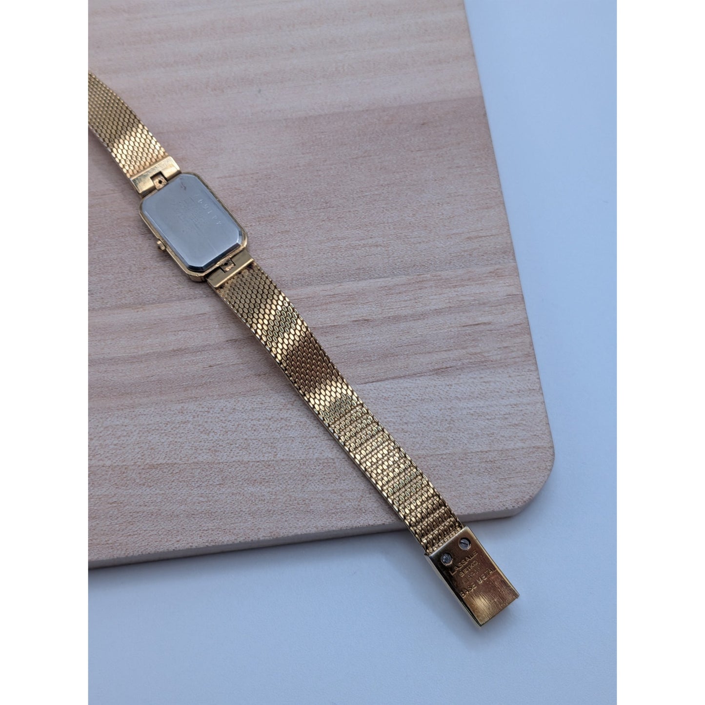 Vintage Seiko Lassale Quartz Gold Tone Watch 6.5in Working