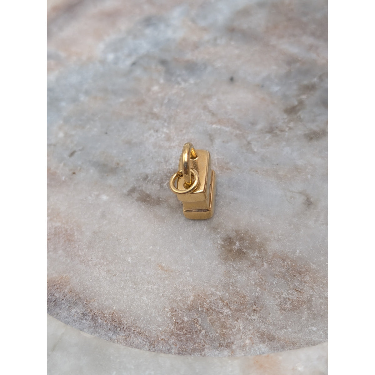 Vintage Unmarked 18k Solid Gold 3D Padlock Charm w/ Jump Ring (open)