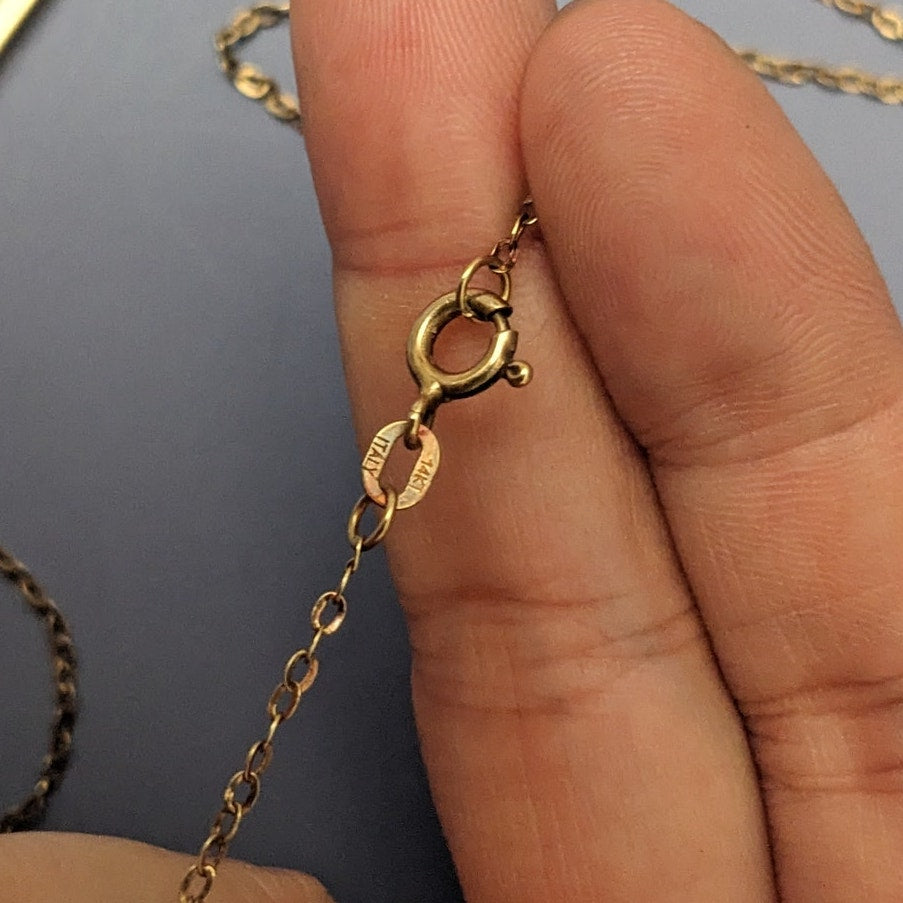 Vintage Estate 14k Yellow Gold Thin Bar Chain Necklace