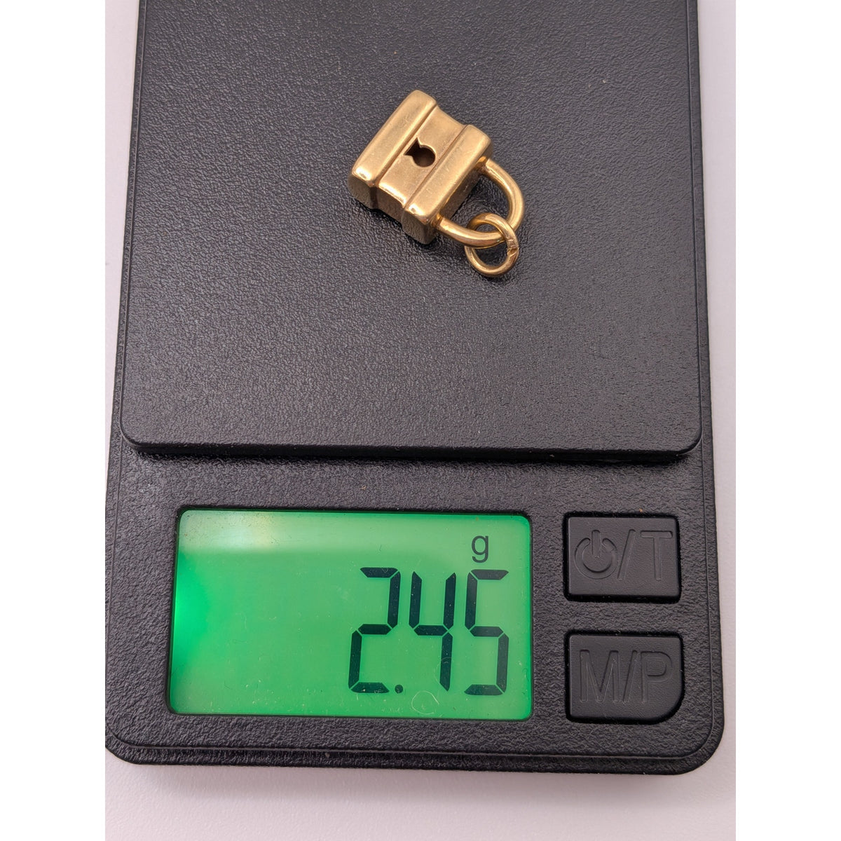 Vintage Unmarked 18k Solid Gold 3D Padlock Charm w/ Jump Ring (open)