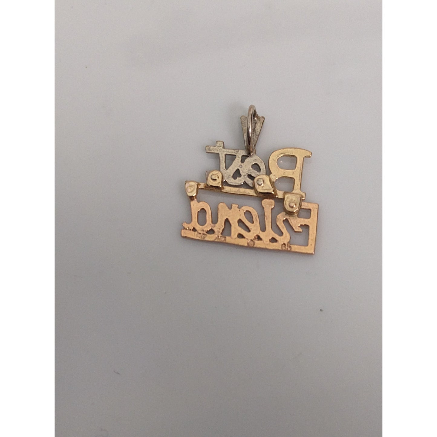 Vintage 14k Tri-Gold "Best Friend" Charm Pendant