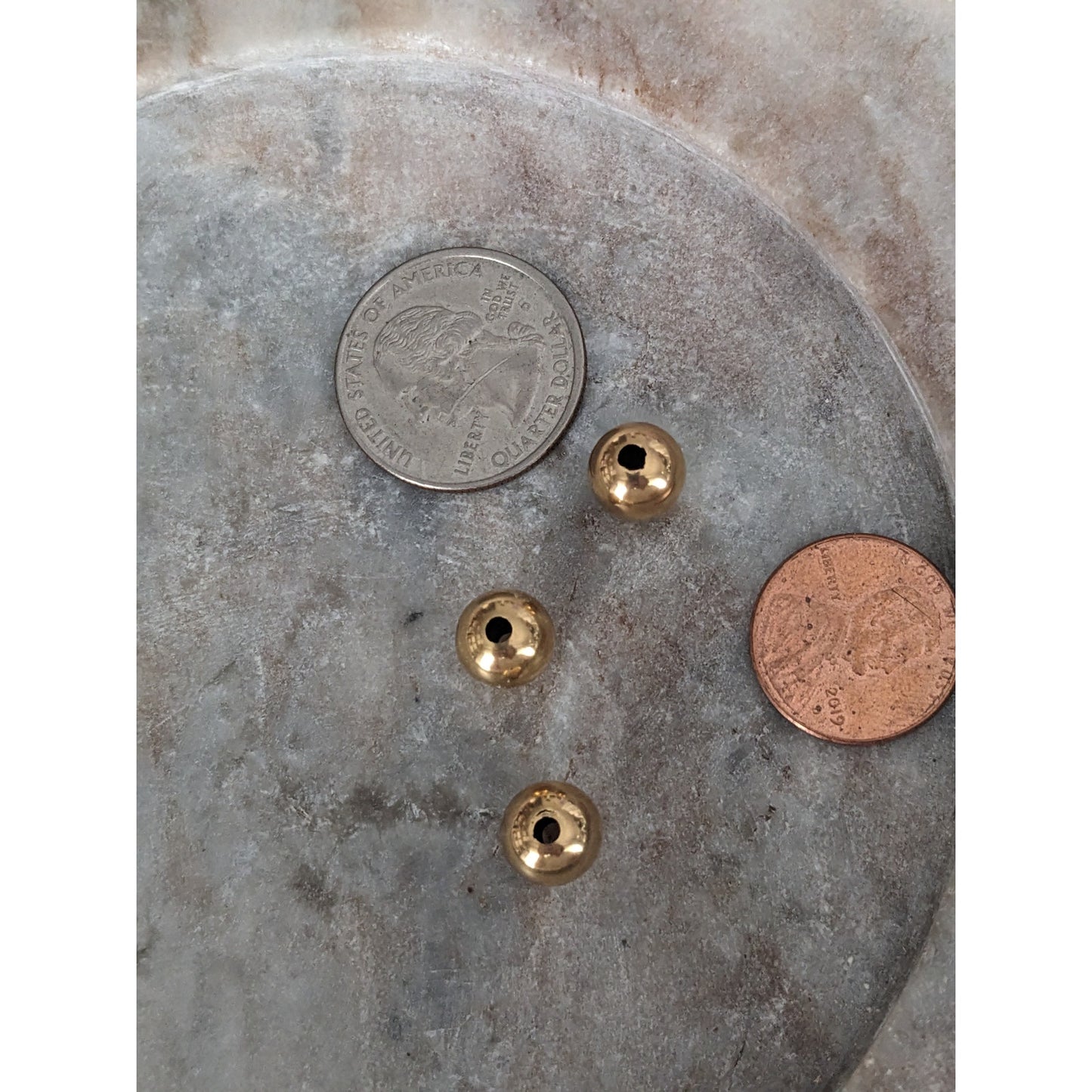 Vintage Unmarked 14k Yellow Gold Hollow Bead Charms 3 pieces 0.9g