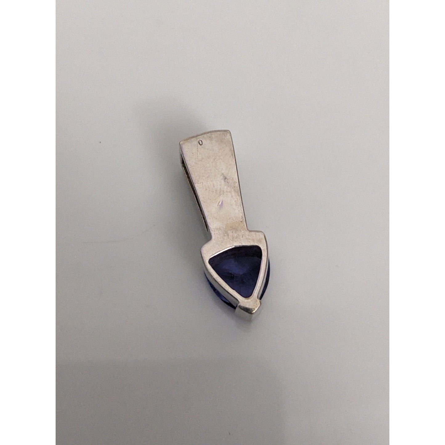 Estate 14k White Gold Tanzanite and Diamond 3D Slide Pendant