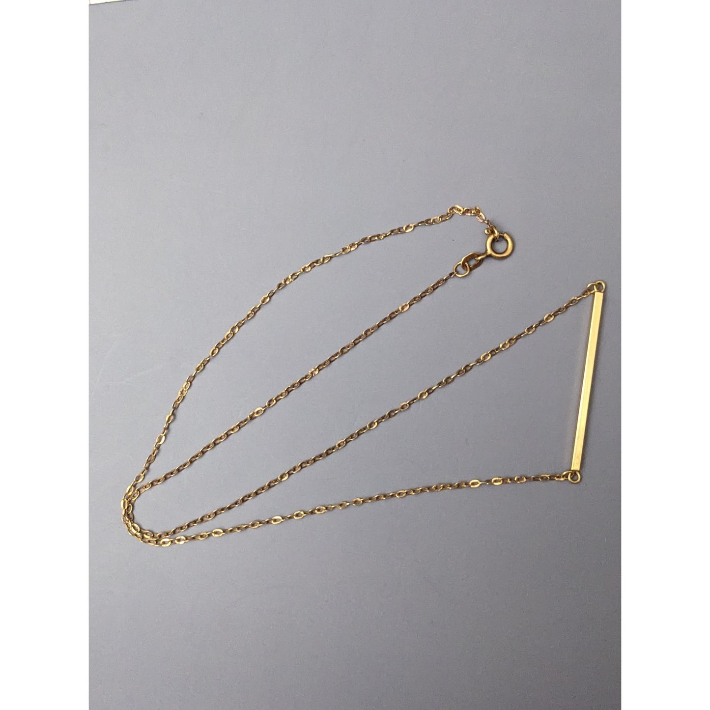 Vintage Estate 14k Yellow Gold Thin Bar Chain Necklace