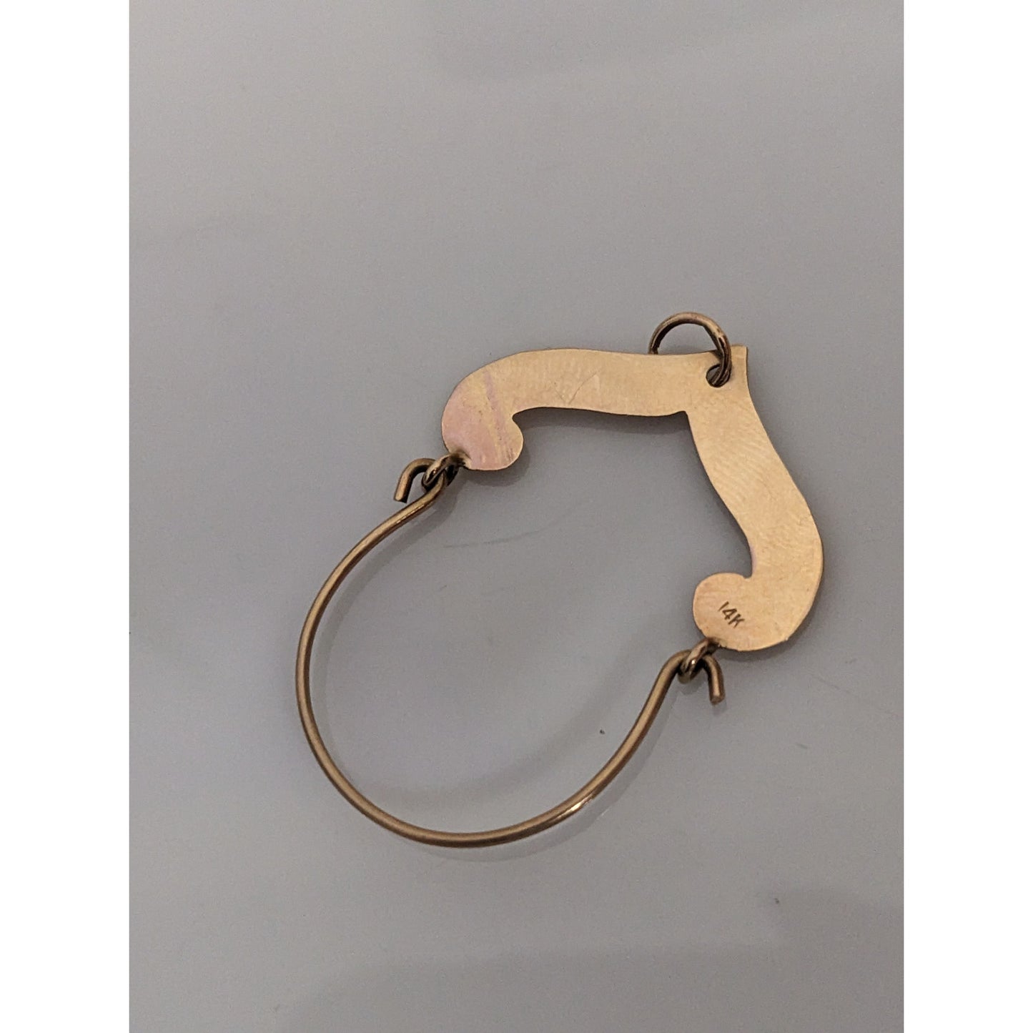 Vintage 14k Yellow Gold Curvy Scalloped Charm Holder Pendant