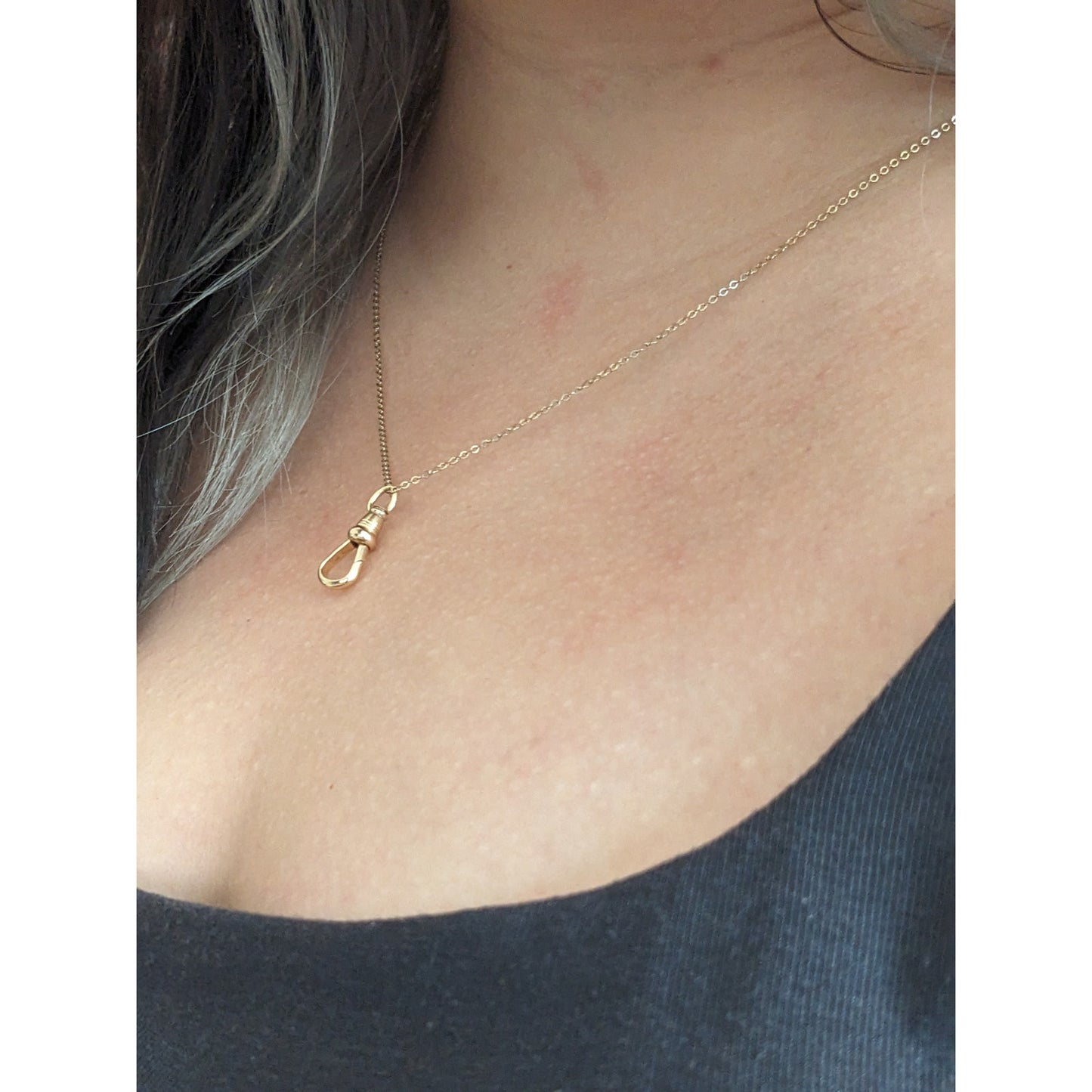 Very Old Victorian 14k Yellow Gold Swivel Dog Clip Clasp