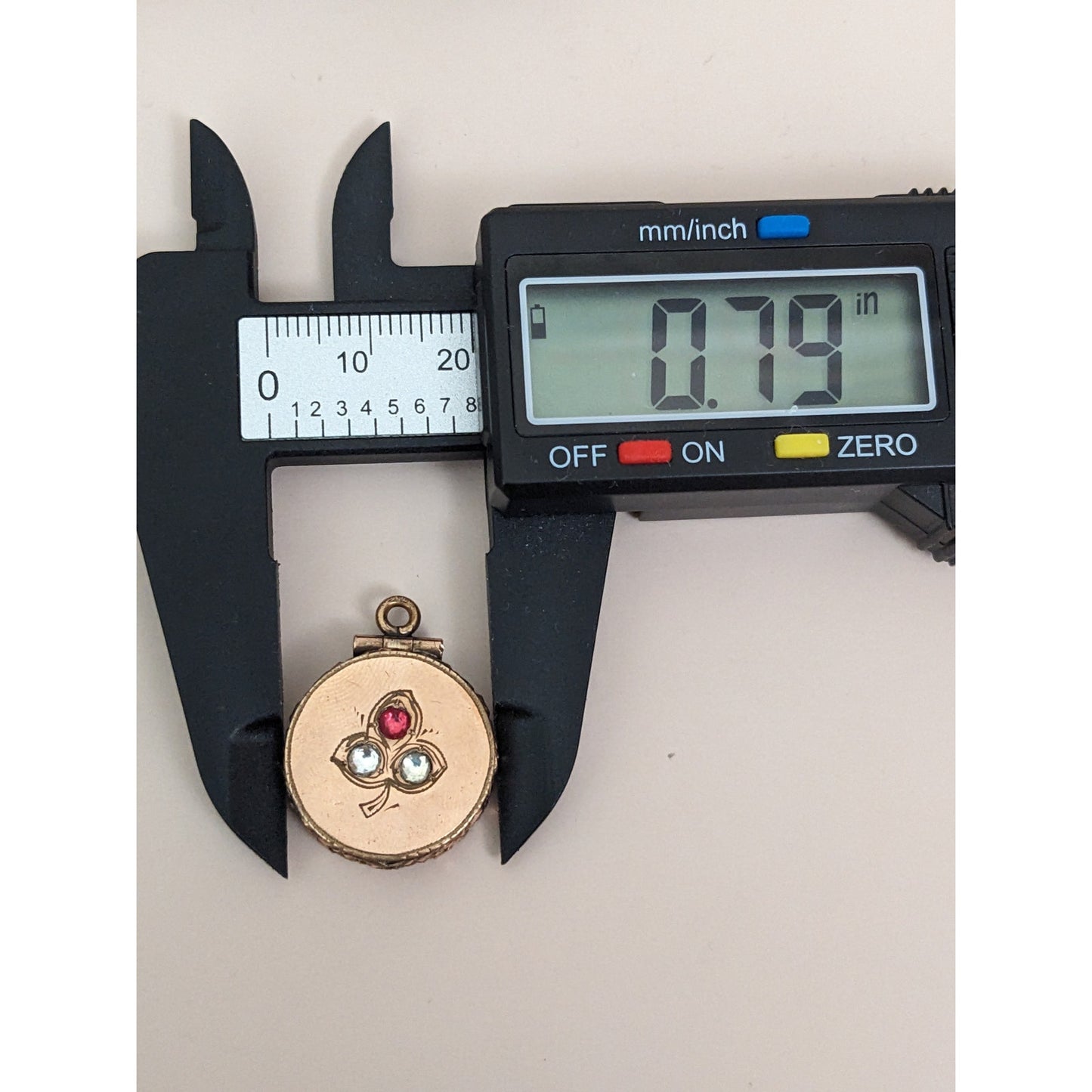 Vintage Victorian Gold Filled Locket with Pink and White Stones