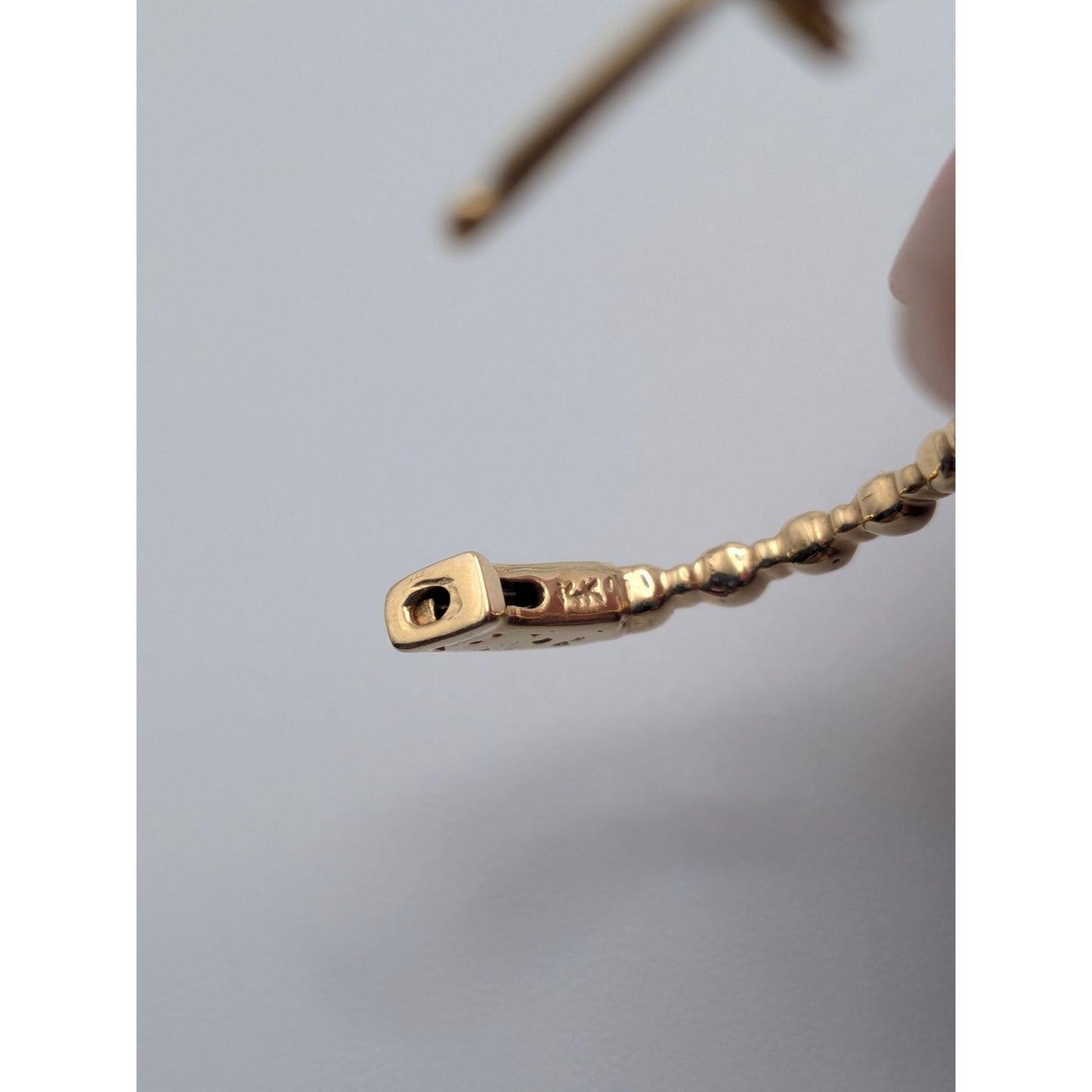 Vintage 14k Yellow Gold Huggie Hoop Earrings with Round Diamonds