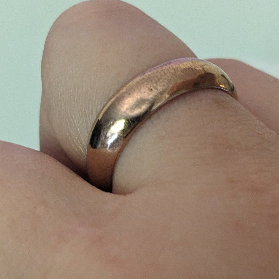 Vintage 14k Gold Simple Hollow Wedding Band Ring Size 9.75 (DENTED)
