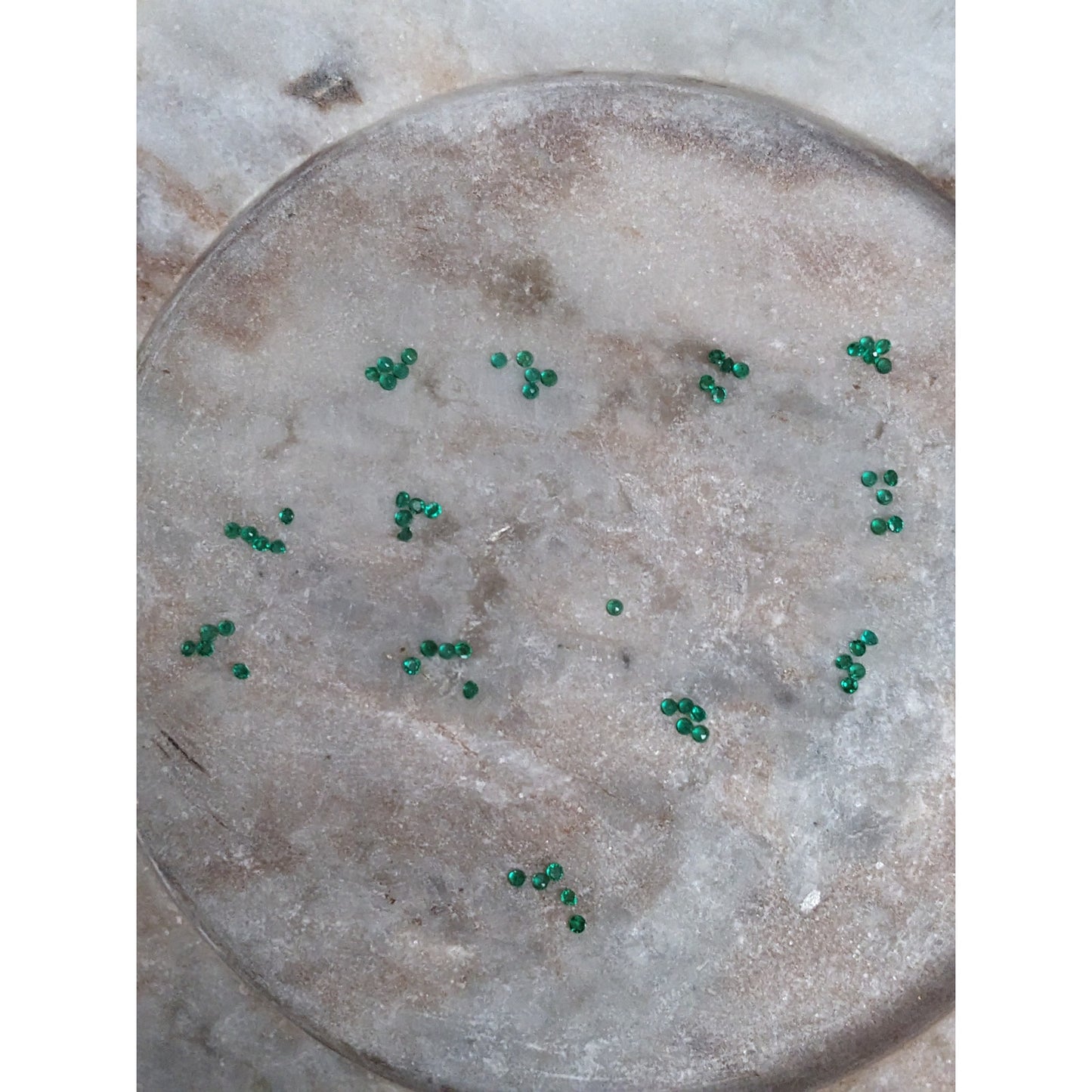 Round Cut 1.5mm Natural Emeralds Lot About 1.8 carats Total (~60 pieces)