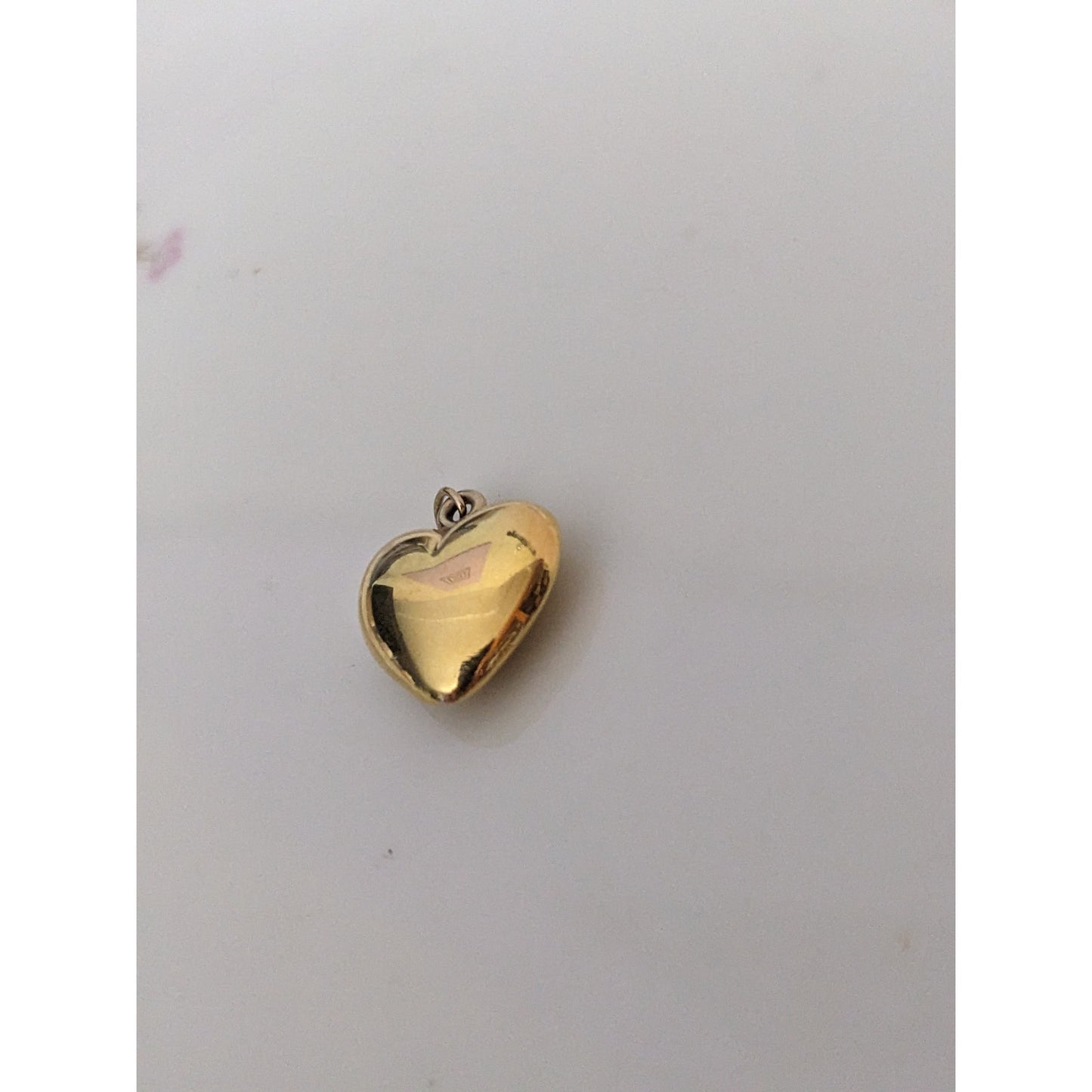 Estate 14k Yellow Gold Unmarked Hollow Puffy Mini Heart Charm