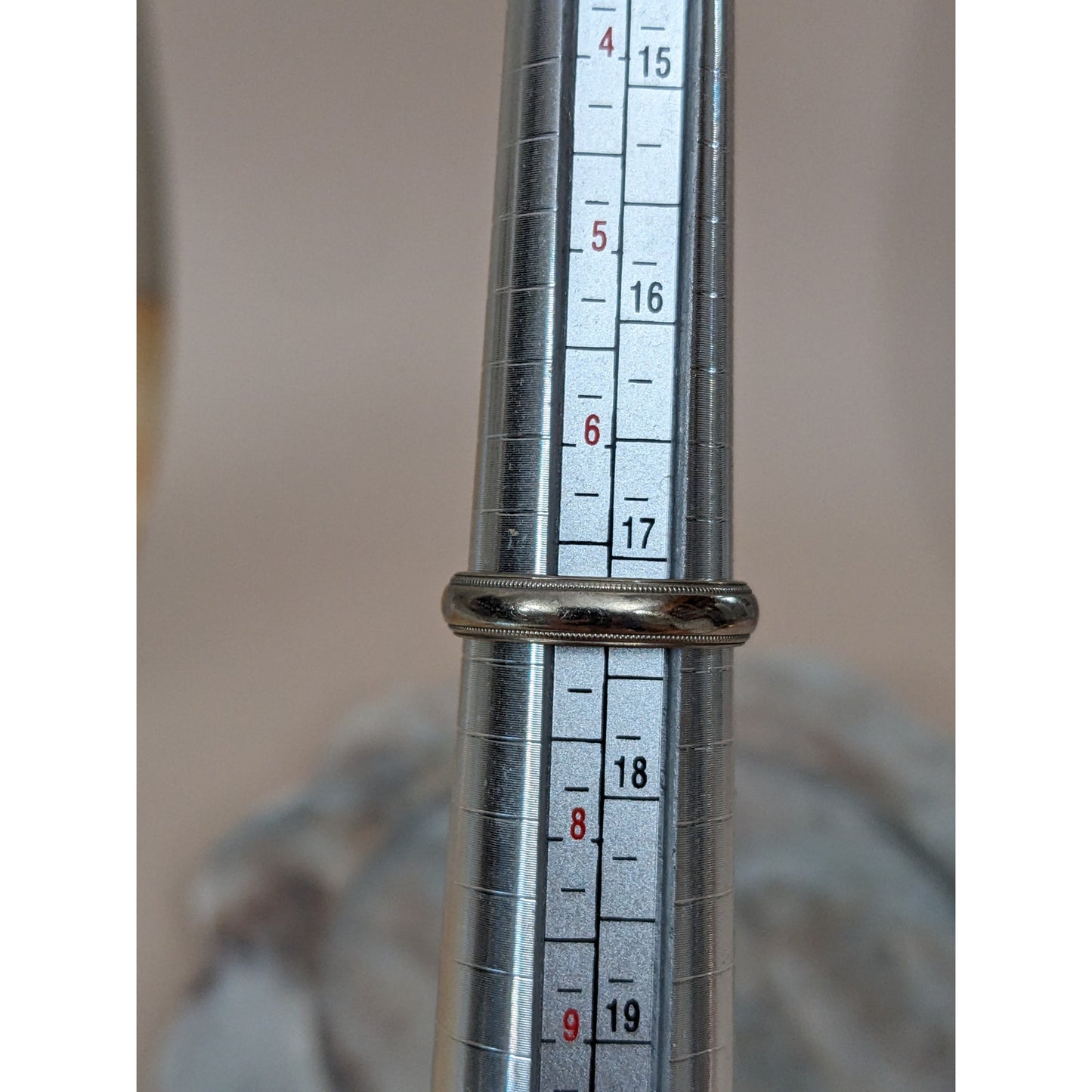 Vintage 10k White Gold "Our Love Is Eternal" Engraved Simple Wedding Band Size 7