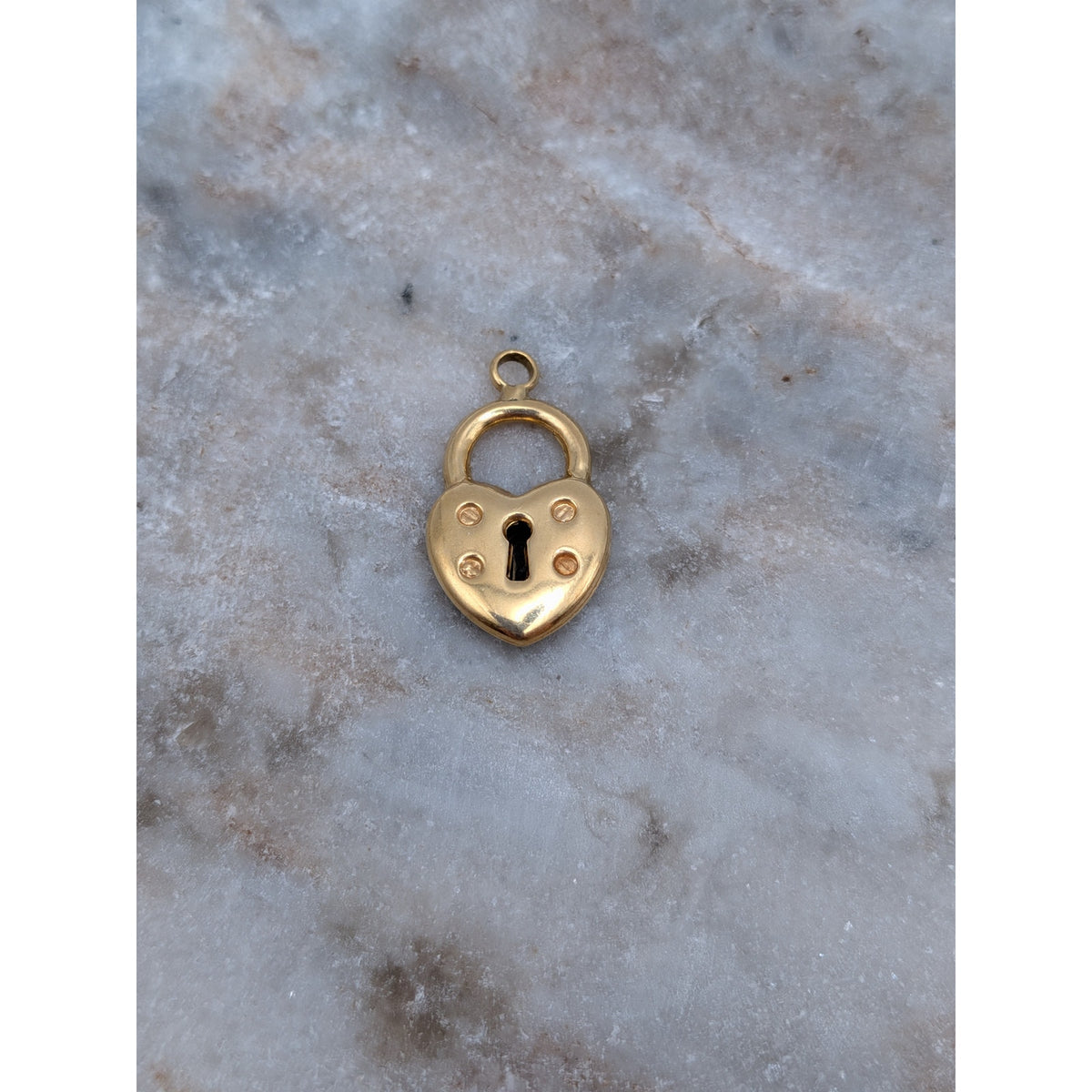 Vintage Unmarked 18k Solid Gold 3D Heart Padlock Charm