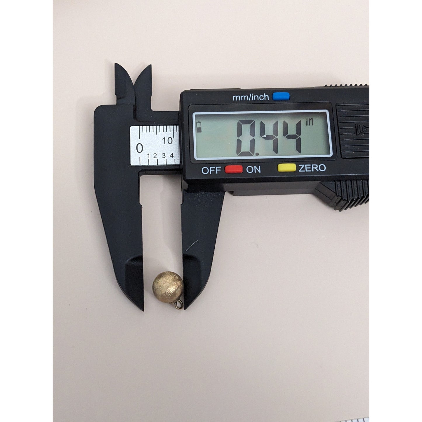 Vintage Unmarked 14k Yellow Gold Brushed Mini Hollow Ball Charm Pendant