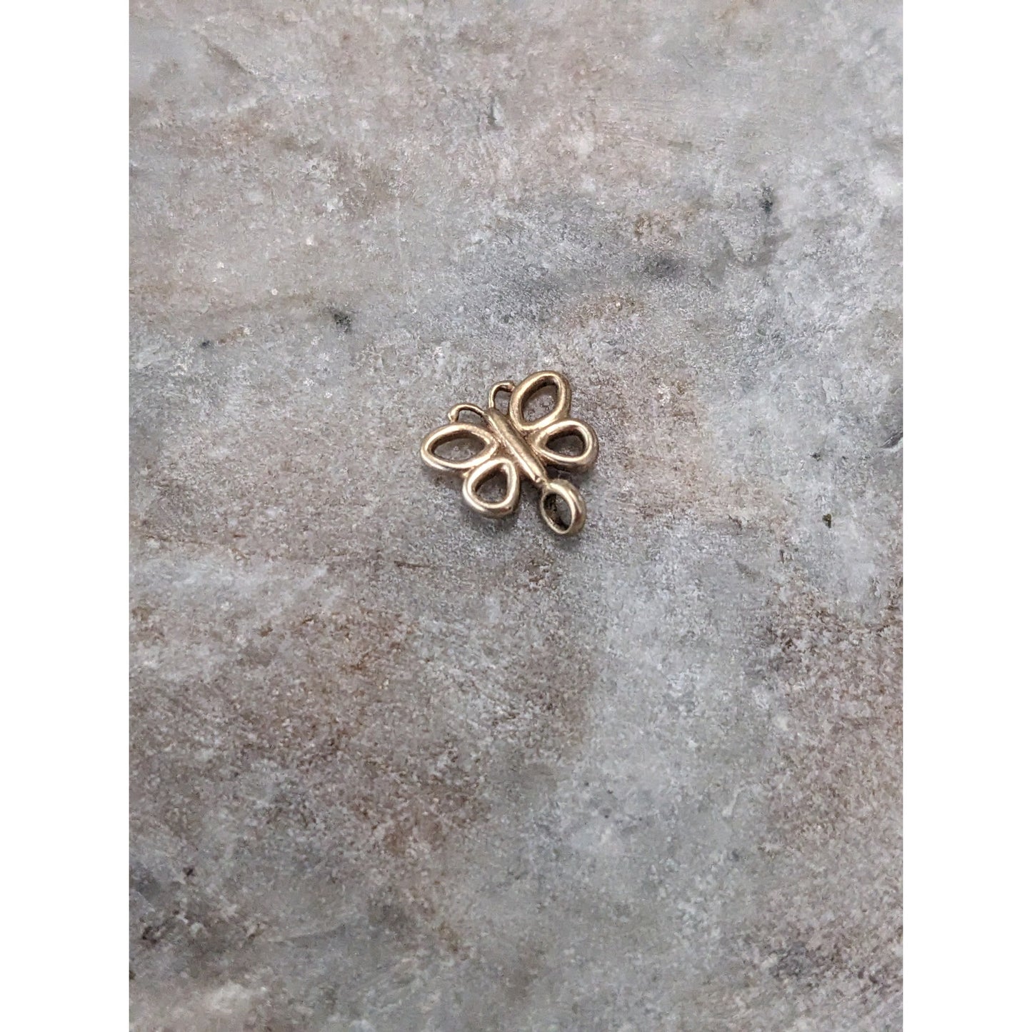 Vintage 14k Unmarked SUPER TINY Butterfly Charm Finding