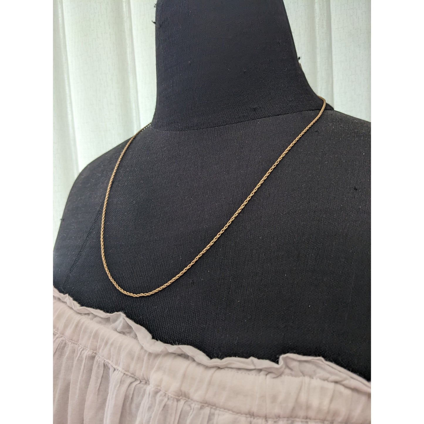 Vintage 14k Yellow Gold Rope Chain Necklace 24in