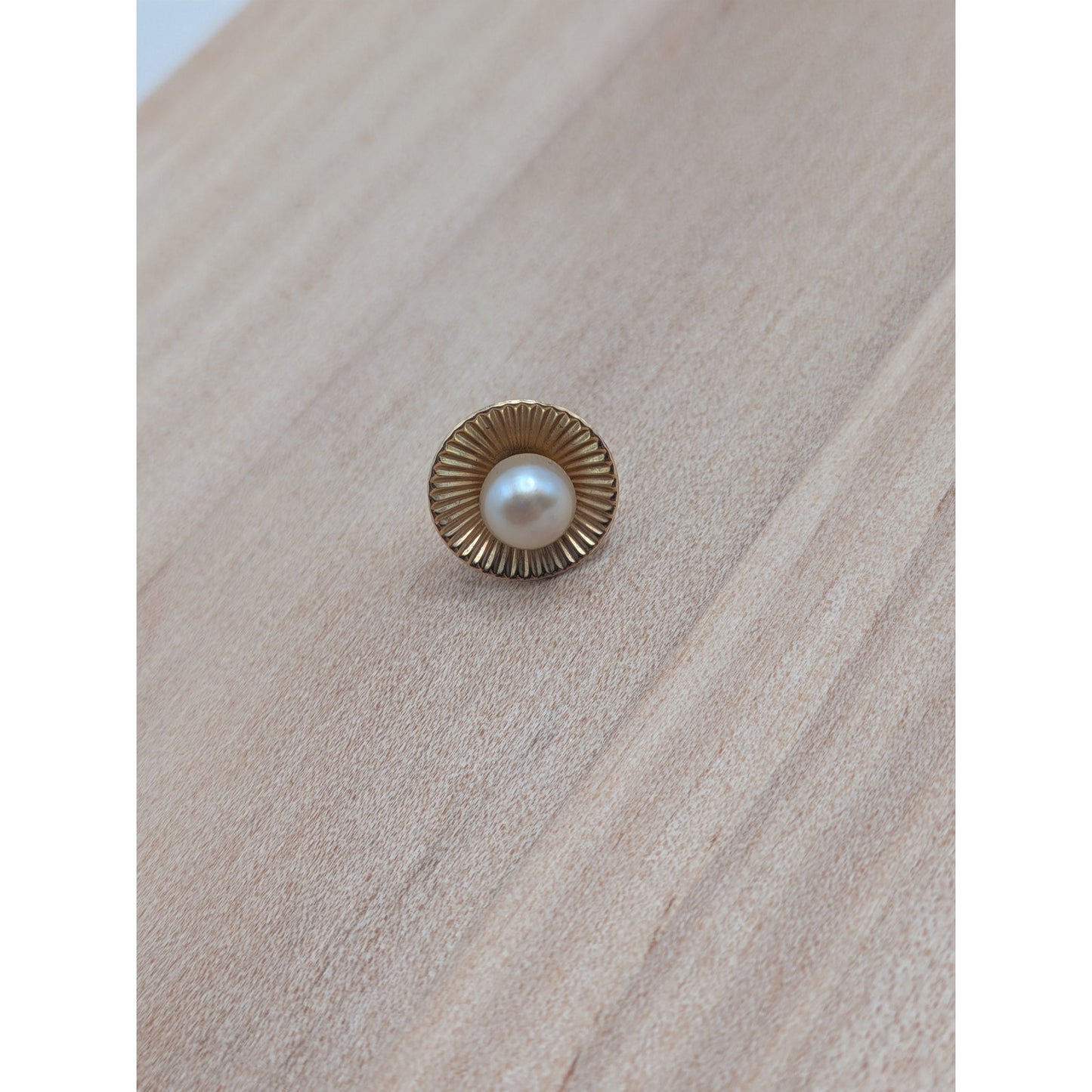 Vintage 14k Yellow Gold Pearl Sunburst Pin
