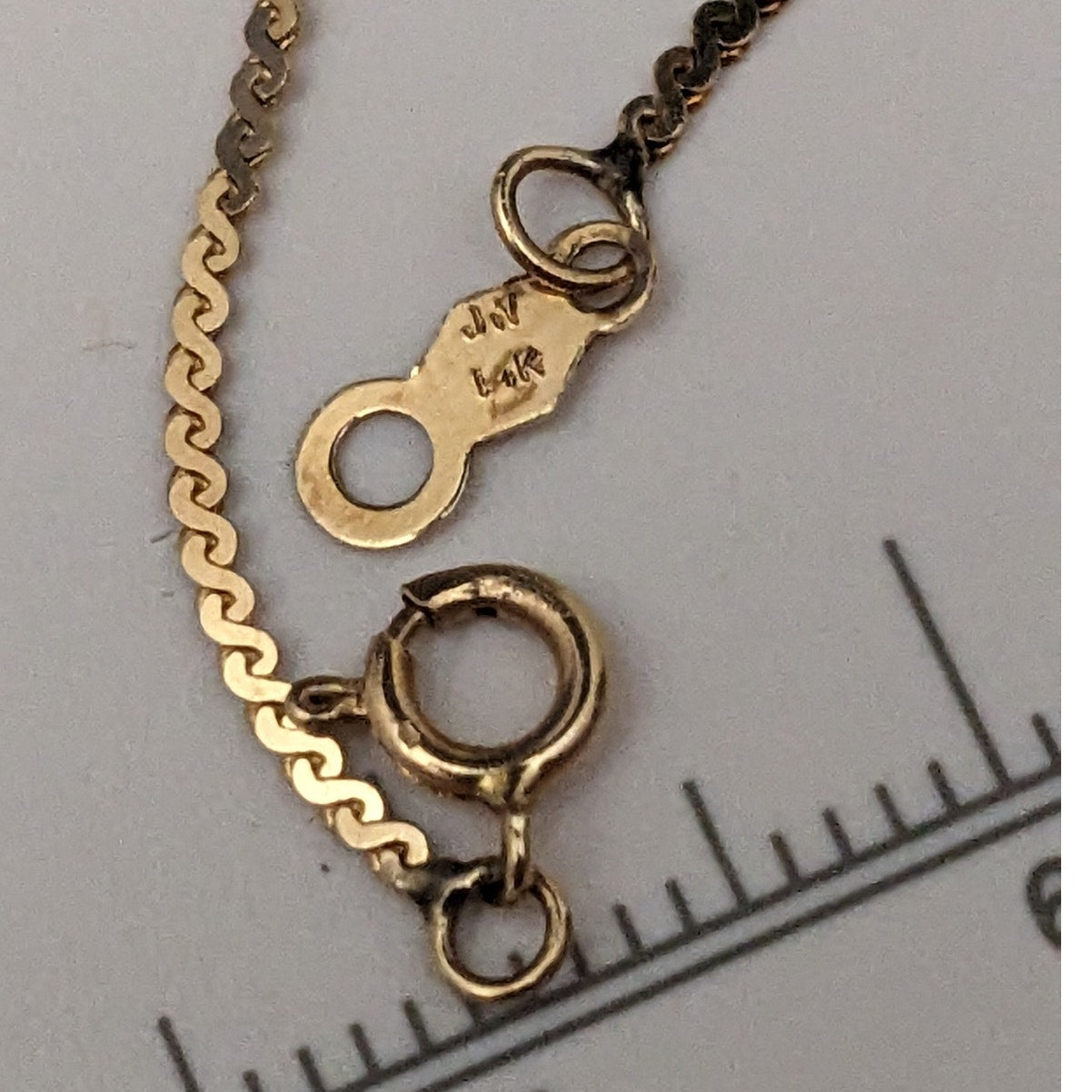Estate 14k Yellow Gold Flat Chain Necklace 24in