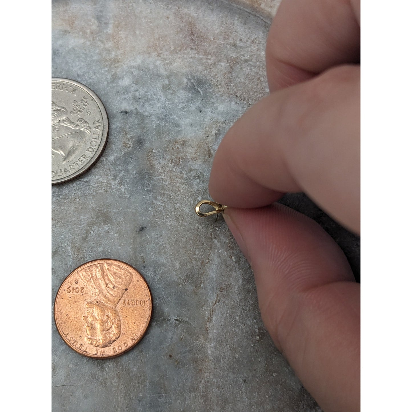 Estate 14k Yellow Gold Tiny Dainty Heart Shaped CZ Pendant