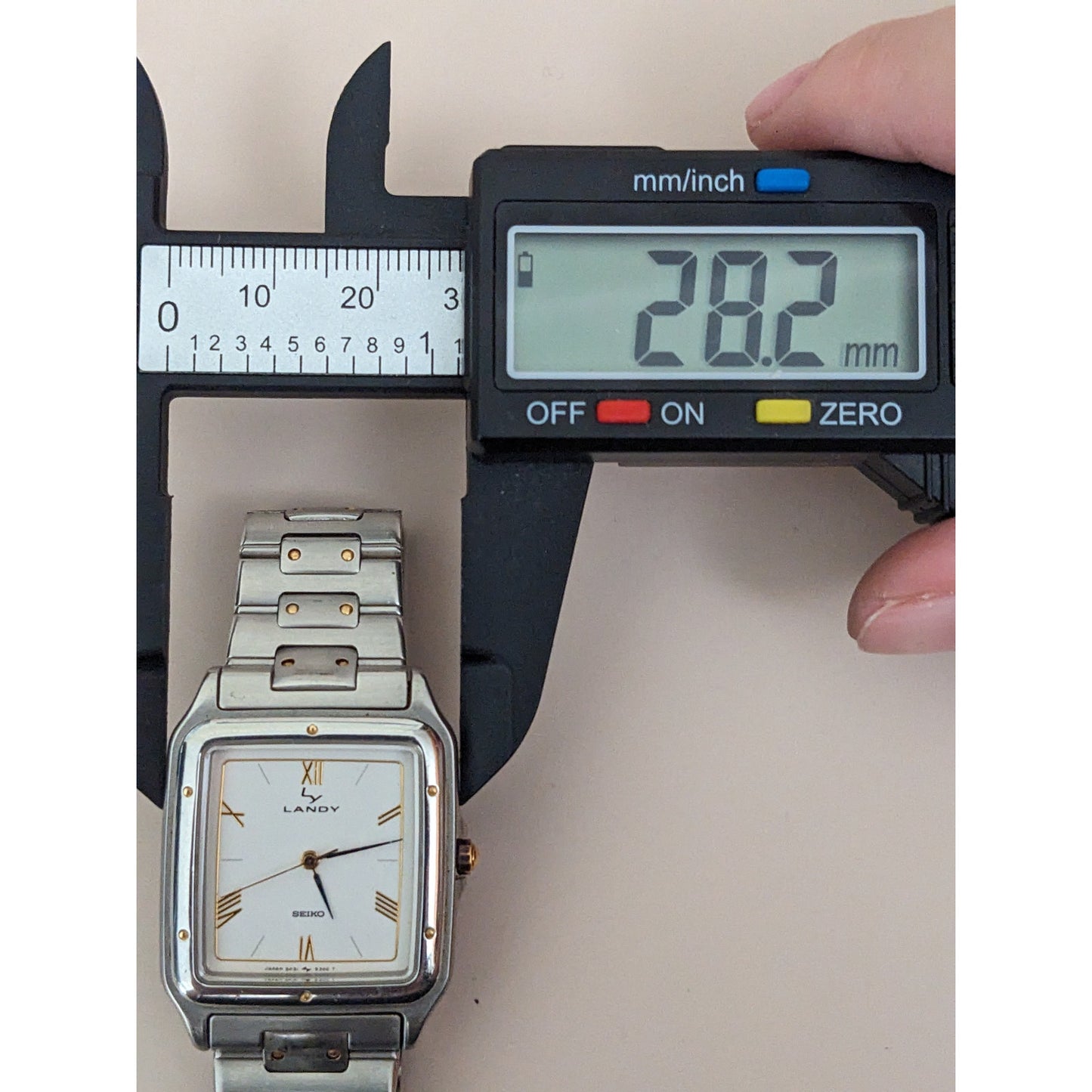 Vintage Andre Mouche Silver Tone Bangle Watch with Blue Floral Enamel Working